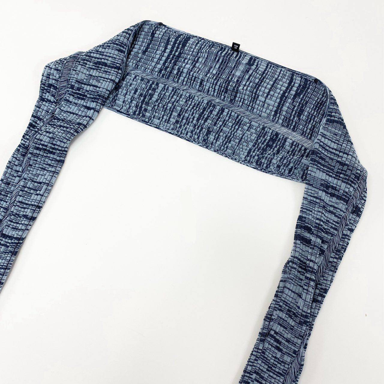 54h27 《未使用》 STRIAE BY McQ ALEXANDER McQUEEN マックキュー アレキサンダーマックイーン 変形 リブニット セーター トップス 薄手 667790 サイズL ブルー コットン レディースu02t