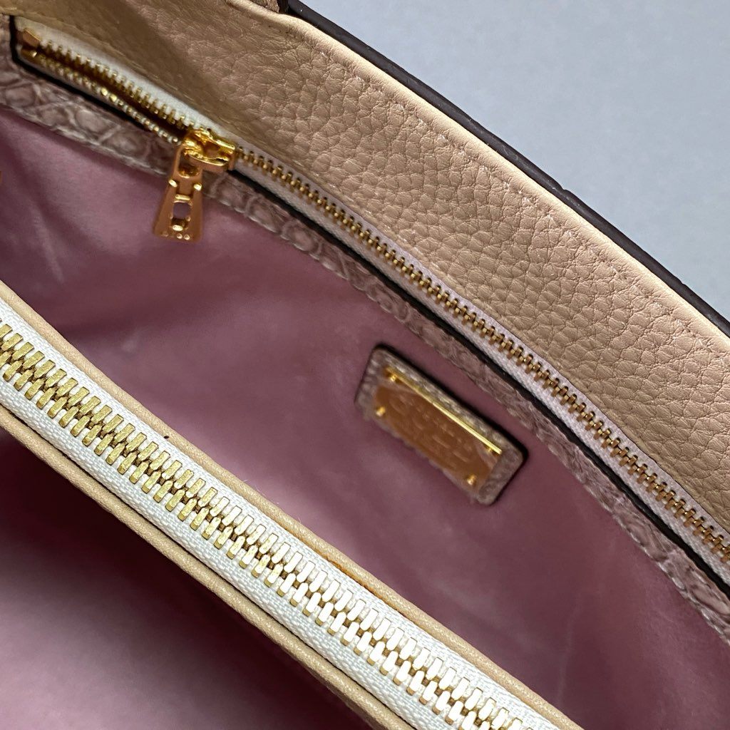 De18 《極美品》 COCOCELUX GOLD ココセリュックス ゴールド 5スター 2way ハンドバッグ 103AA0107 ヒマラヤクロコダイル マットクロコ