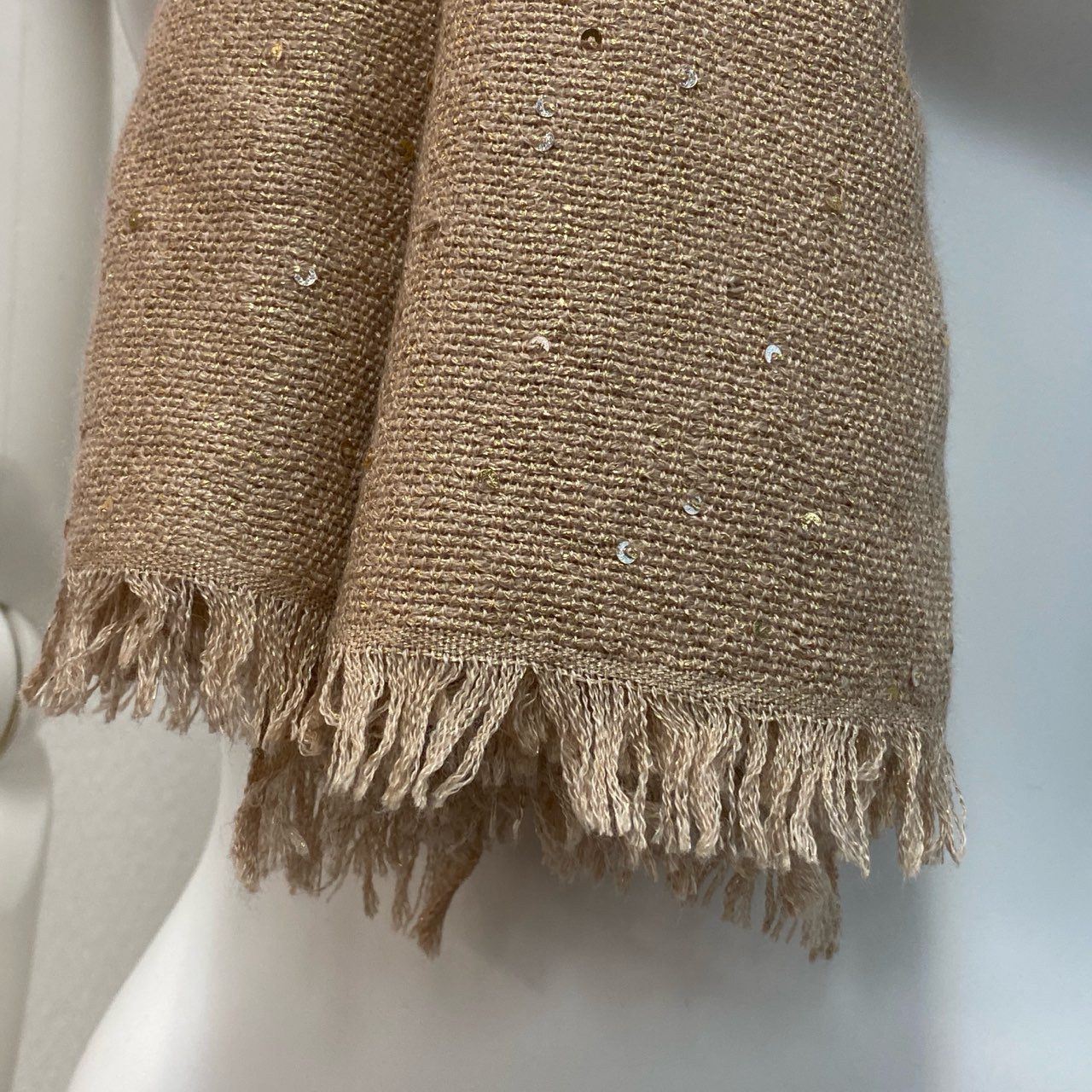 f11 【現行モデル】定価16.8万 BRUNELLO CUCINELLI ブルネロクチネリ スパンコール ラメ入り カシミヤ&シルク ディアマンテヤーンストール ダイヤモンドシルク レディース