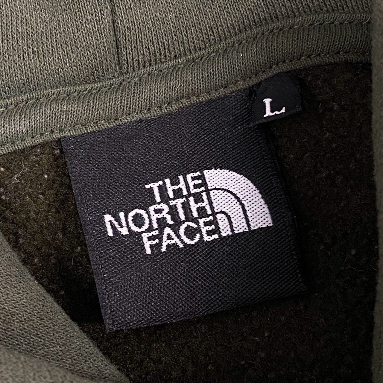 40d28 THE NORTH FACE ザノースフェイス Square Logo Hoodie スクエアロゴフーディ プルオーバー パーカー ロゴ刺繍 NT62338 L カーキ