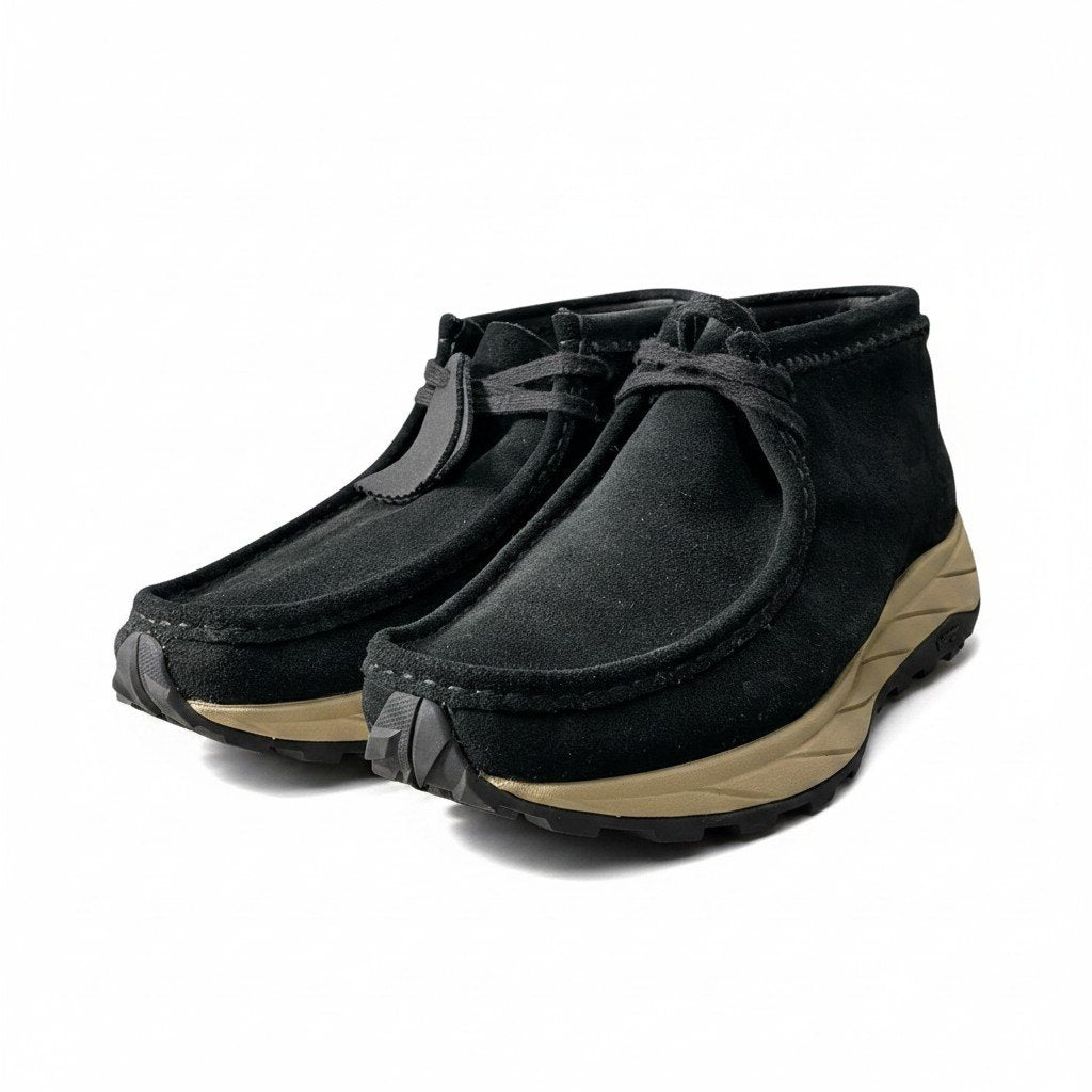 4e21 CLARKS クラークス ワラビーエデン スエードレザーブーツ モカシン ハイカットシューズ メンズ 男性用  11-32-0365-100-19-20 7 1/2 ブラック 箱付きo07t 4e21 CLARKS クラークス ワラビーエデン スエードレザーブーツ