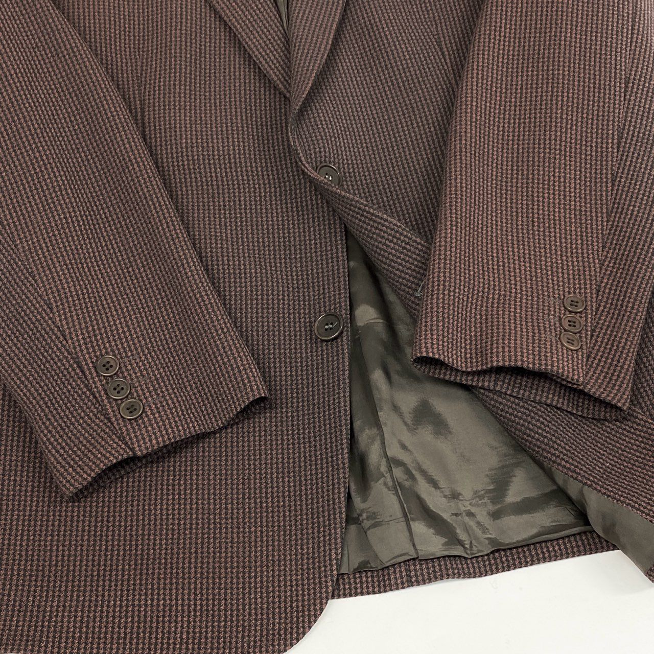 32i9 EMPORIO ARMANI エンポリオアルマーニ テーラードジャケット イタリア製 スーツ フォーマル 千鳥格子柄 メンズ 男性用 紳士服 D1V3051 50 ブラウン系u02t
