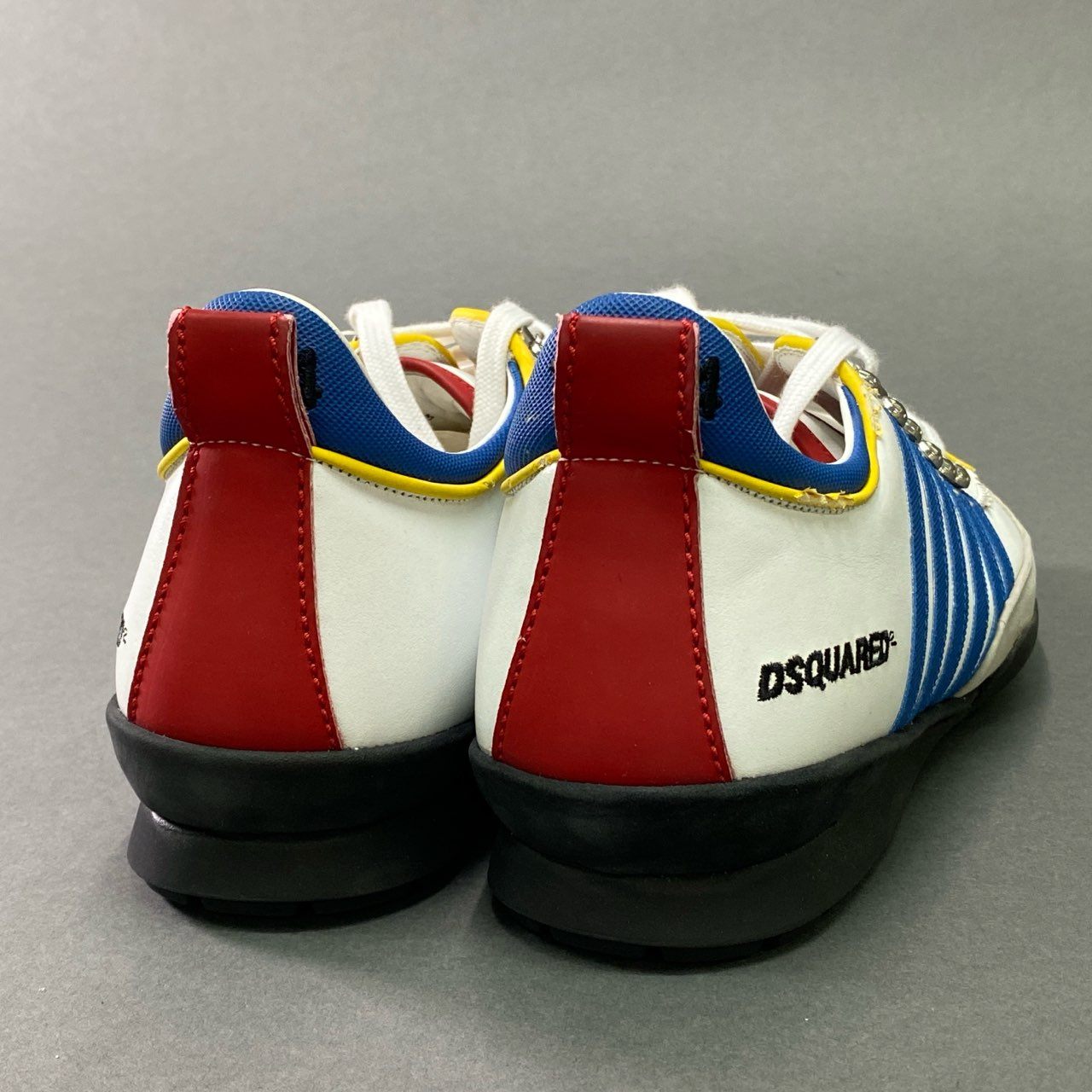 6b28 《タグ付き》 DSQUARED2 ディースクエアード ローカット レザースニーカー カウレザー 牛革 レースアップ メンズ 43 ホワイト 本革