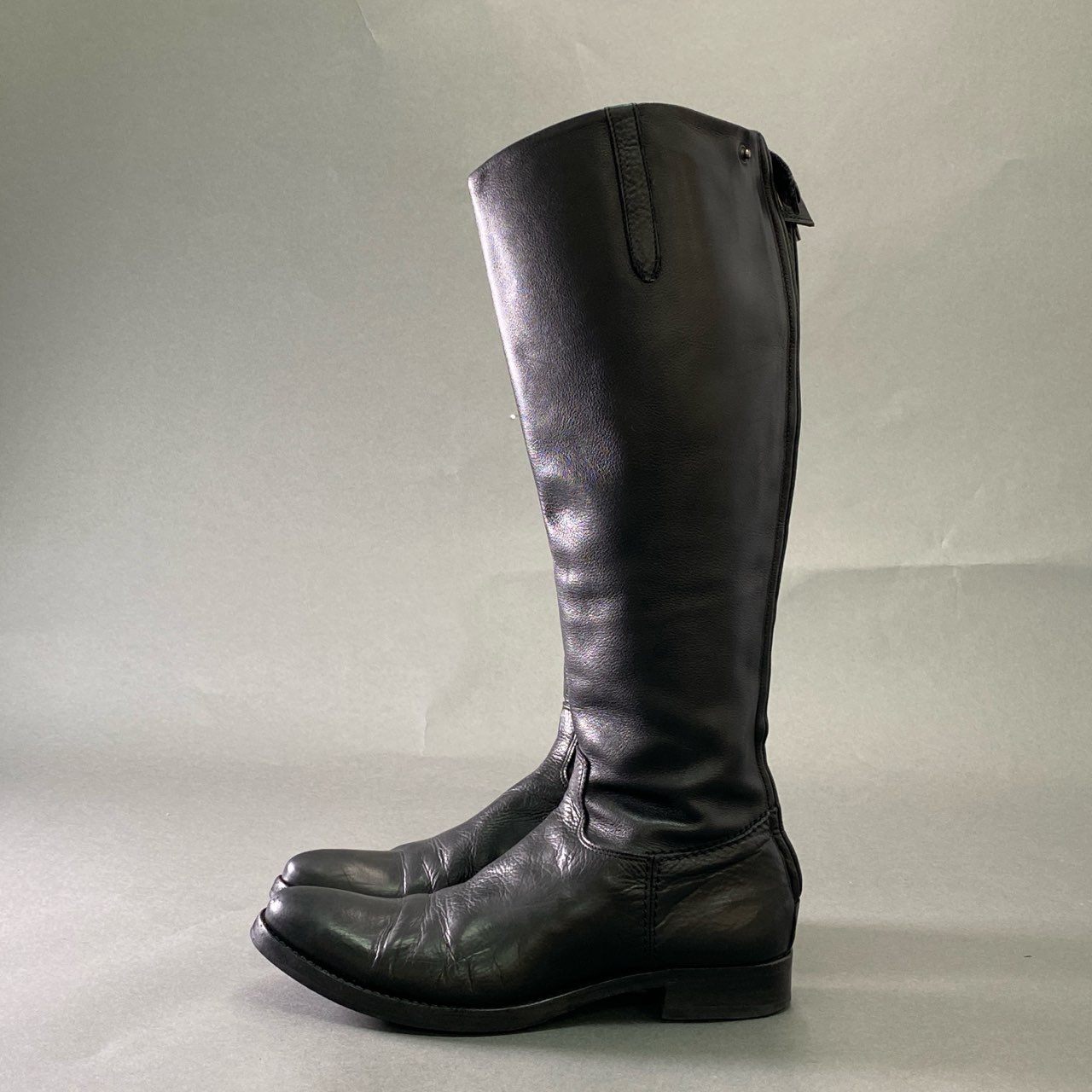 2j11 JIL SANDER ジルサンダー バックジップ ロングブーツ 36 1/2 ブラック レザー シューズ イタリア製