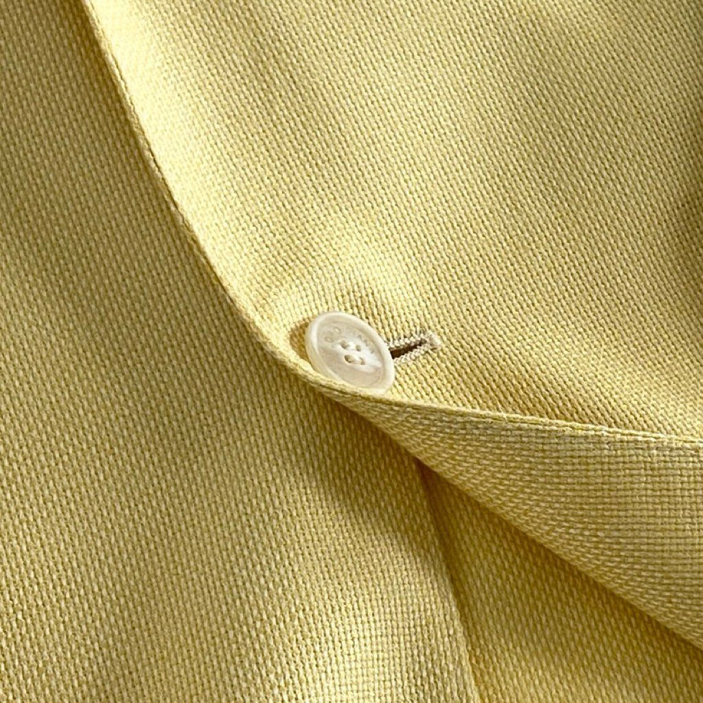 59g3 イタリア製 Loro Piana ロロピアーナ テーラードジャケット ブレザー サイズ52 イエロー カシミヤ93% 絹7% メンズ 紳士服