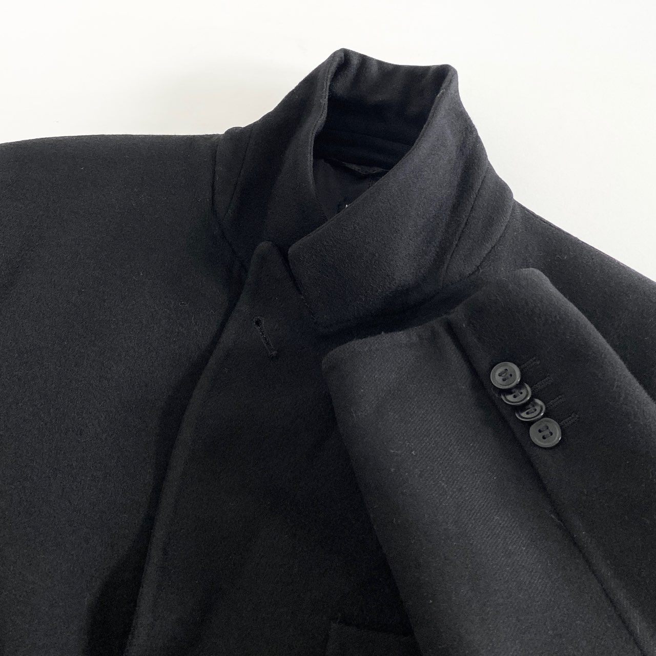 85h28 イタリア製 GIORGIO ARMANI ジョルジオアルマーニ カシミヤコート チェスターコート ロングコート サイズ46 ブラック カシミヤ100% メンズ 紳士服
