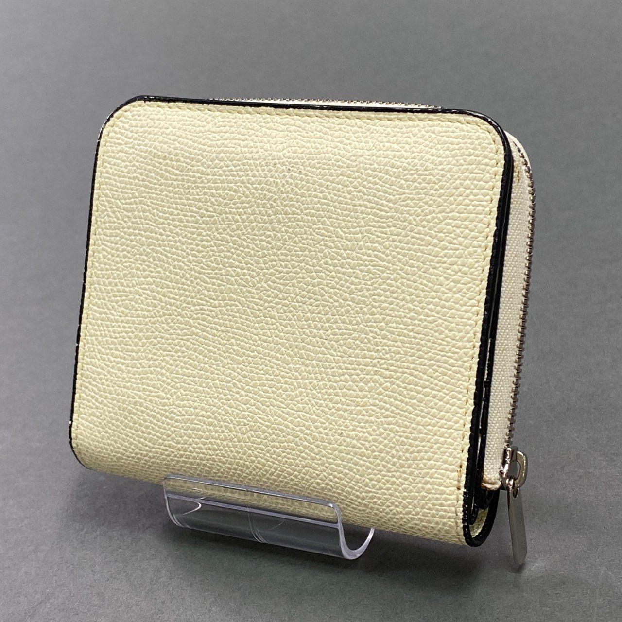 a20 定価¥118,800 Valextra ヴァレクストラ パース 2つ折り財布 ホワイト ソフトカーフスキン ショートウォレット