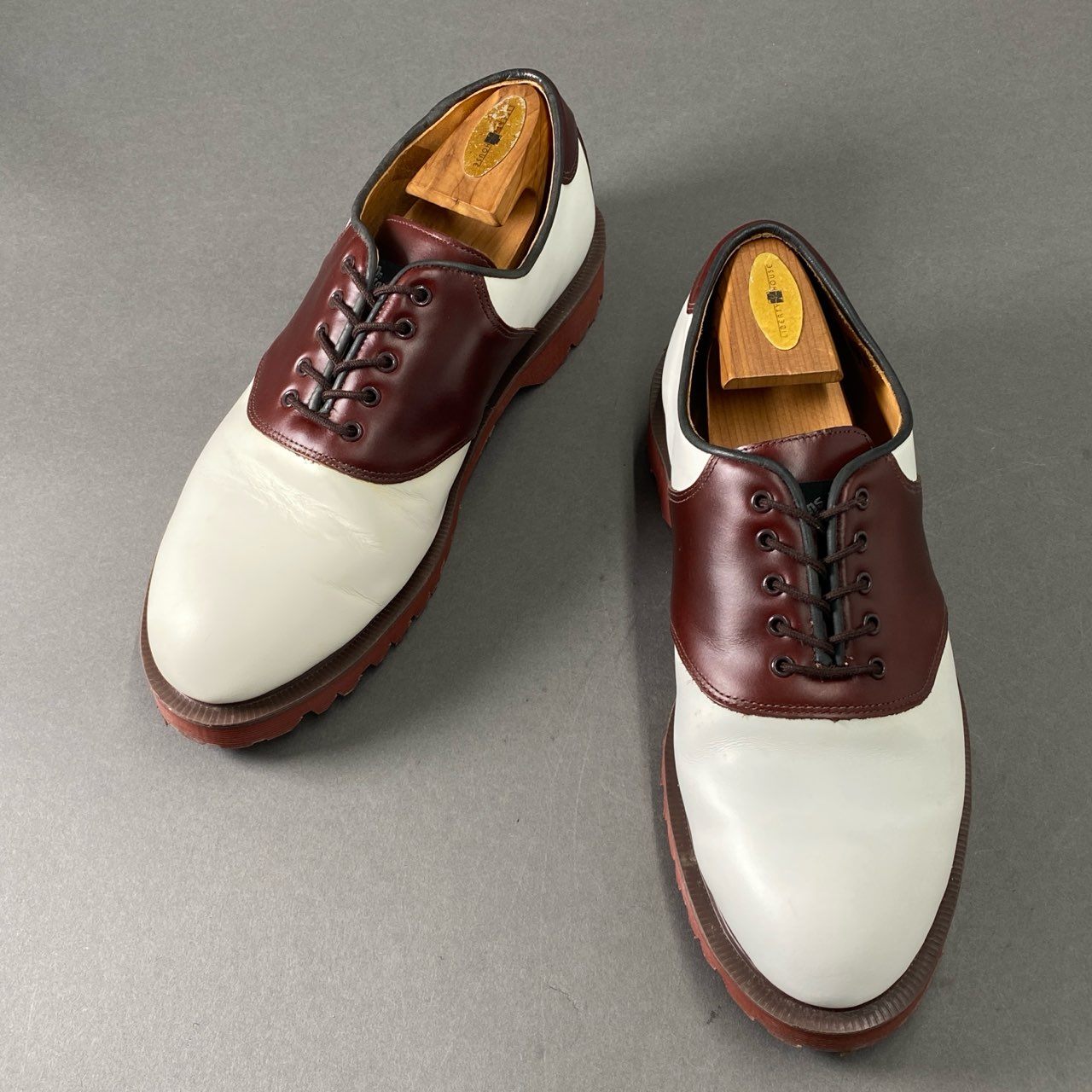 1e19 DR. MARTENS ドクターマーチン 5EYE サドルシューズ ドレスシューズ AW0006 PC11L UK8 ホワイト ブラウン レザー