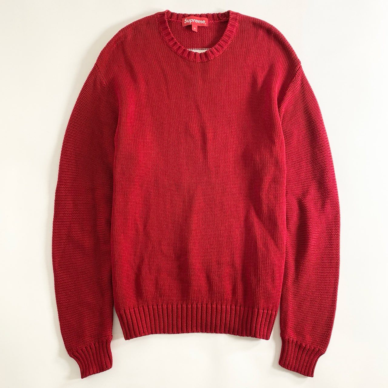 88i27 《美品》 Supreme シュプリーム Back Logo Sweater ニット セーター サイズS レッド コットン100% メンズ 20ss