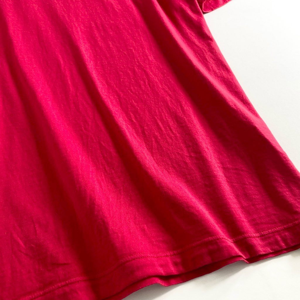 13e22 LOUIS VUITTON ルイヴィトン ワンポイント刺繍 ロゴ刺繍 半袖Tシャツ カットソー L レッド コットン100 メンズ