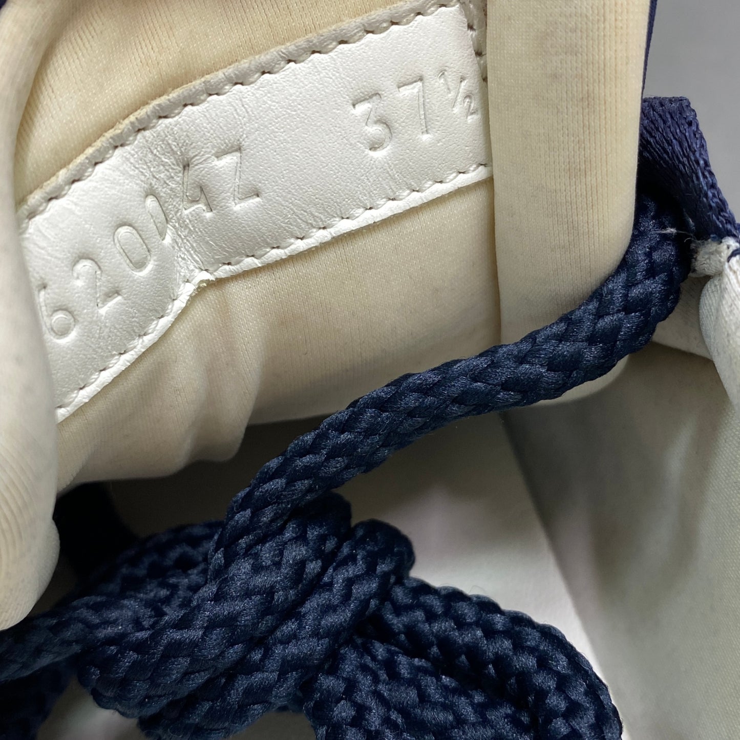 1g29《美品》 HERMES エルメス MILES マイルス スニーカー 37 1/2 ネイビー シューズ イタリア製 保存袋付き
