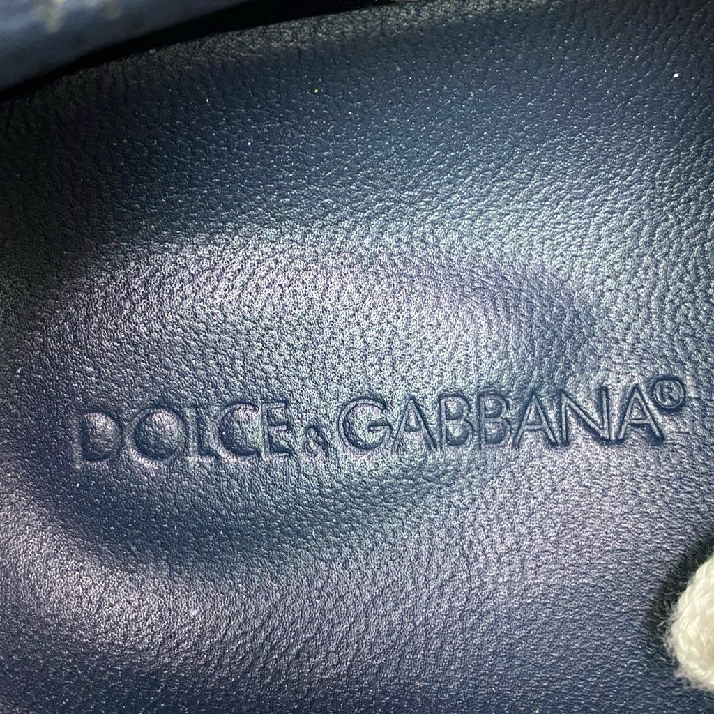 5e10 《美品》 DOLCE&GABBANA ドルチェアンドガッバーナ D&G ドルガバ 刺繍ロゴ ローカットスニーカー 9 ホワイト レザー シューズ イタリア製 箱付き