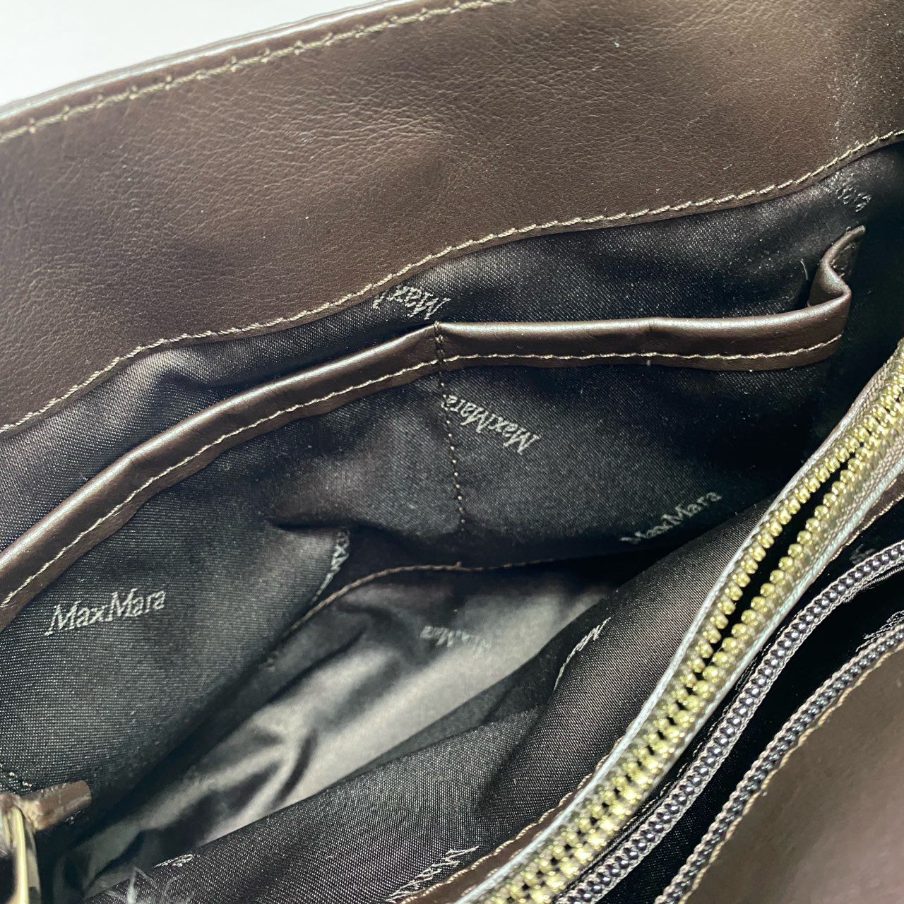 Cb10 Max Mara マックスマーラ 2WAY スエードレザー ショルダーバッグ ブラウン Leather ハンドバッグ 鞄 イタリア製