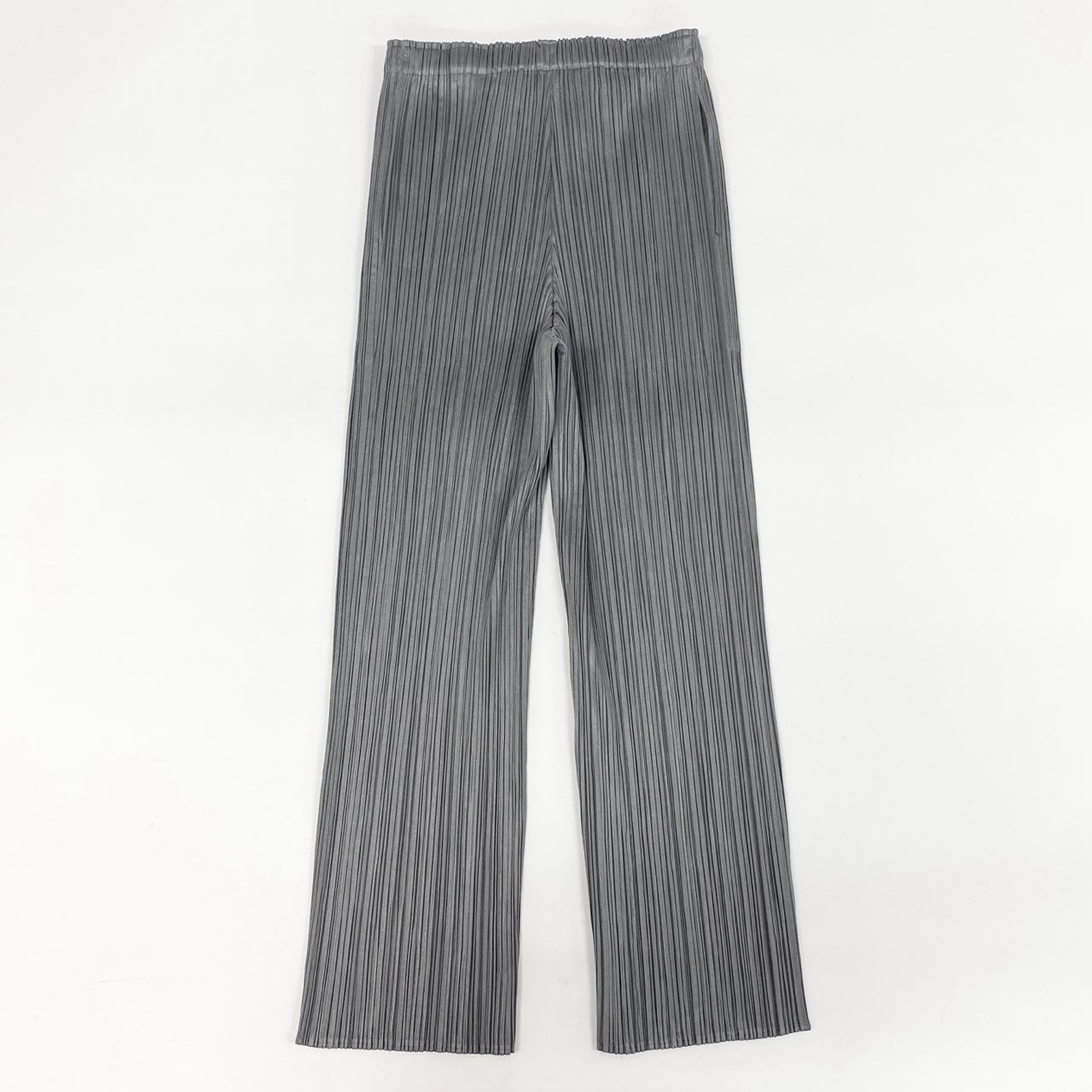 42h22 PLEATS PLEASE プリーツプリーズ イッセイミヤケ プリーツ加工 リラックスパンツ PP55-JF111 サイズ1 グレー ポリエステル レディースu02t