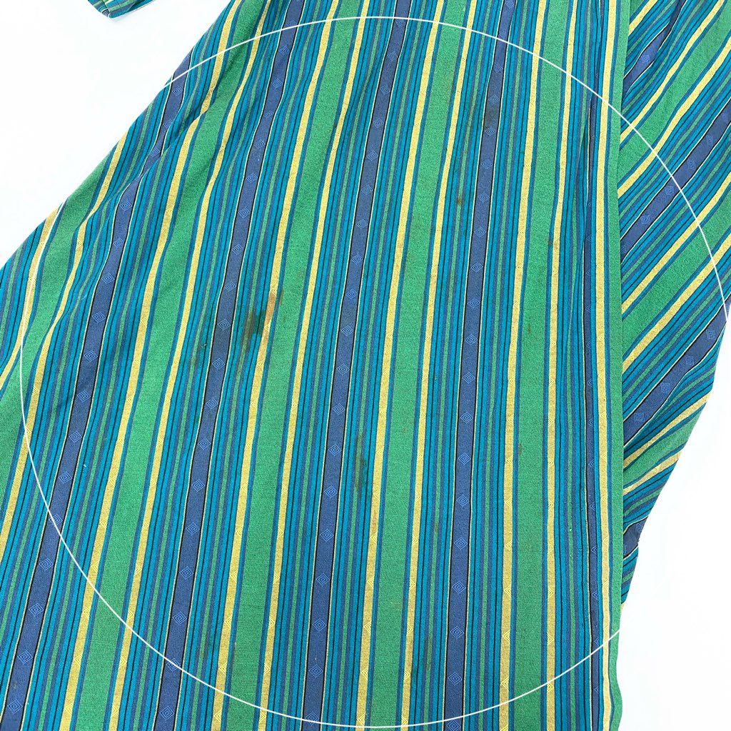 66a12 KENZO ケンゾー vintage ヴィンテージコ ロングコート ガウンコート カシュクール ストライプ柄 羽織 レディース M マルチカラー コットン100%u02t