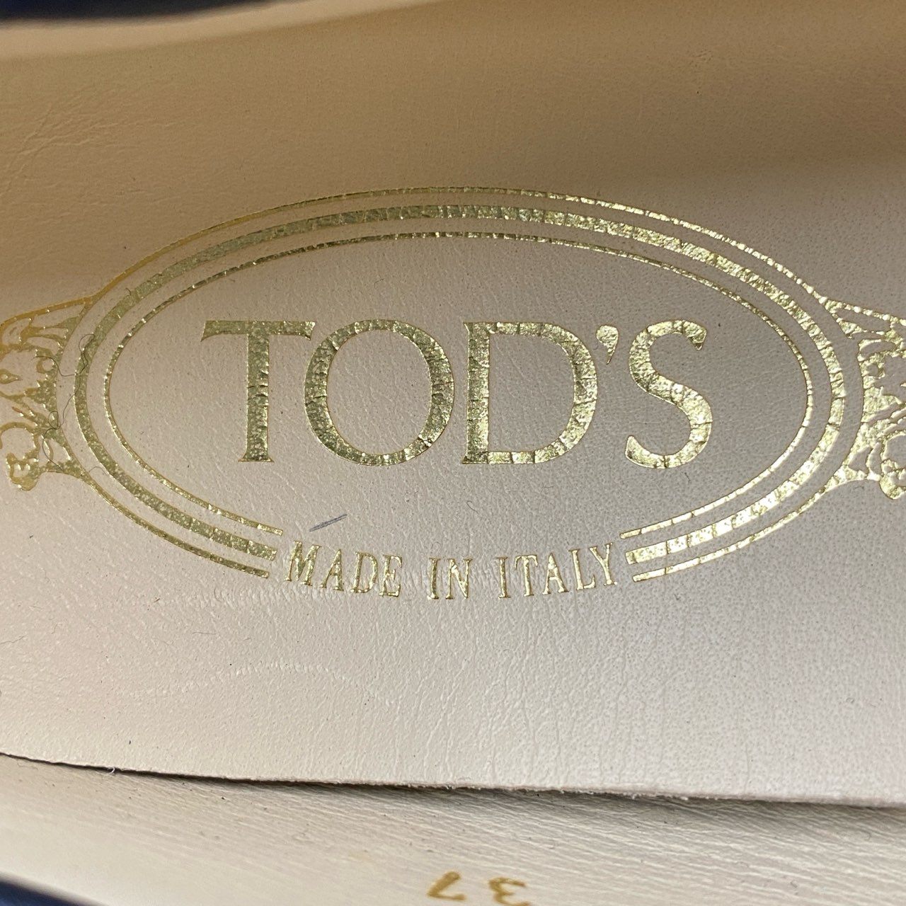 2f24 【美品】 イタリア製 TOD'S トッズ レザーデッキシューズ ドライビングシューズ 37 ネイビー レディース 婦人靴