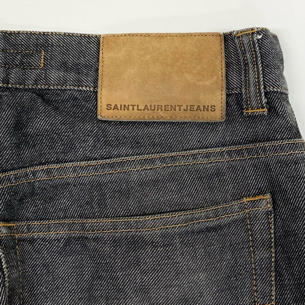 24i25 SAINT LAURENT JEANS サンローラン ブラックデニムパンツ ジーパン YSLロゴボタン ボタンフライ サイズ30 グレー系 コットン メンズk02i