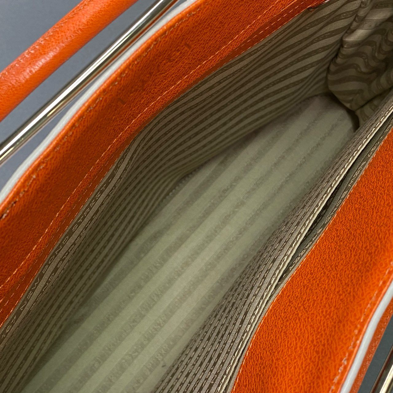 Ac6 ASPREY アスプレイ レザートートバッグ オレンジ Leather ワンショルダー カバン 高級 サイドジップ 保存袋付き