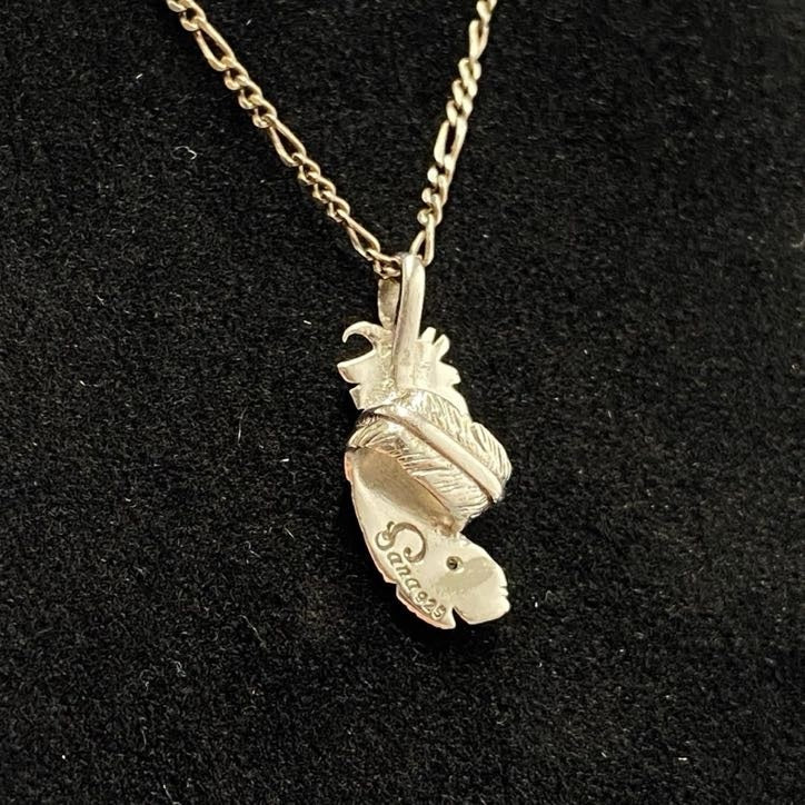 h17-⑧ SAAD サード Sana フェザートップ シルバーチェーン ネックレス 40cm 925 SILVER