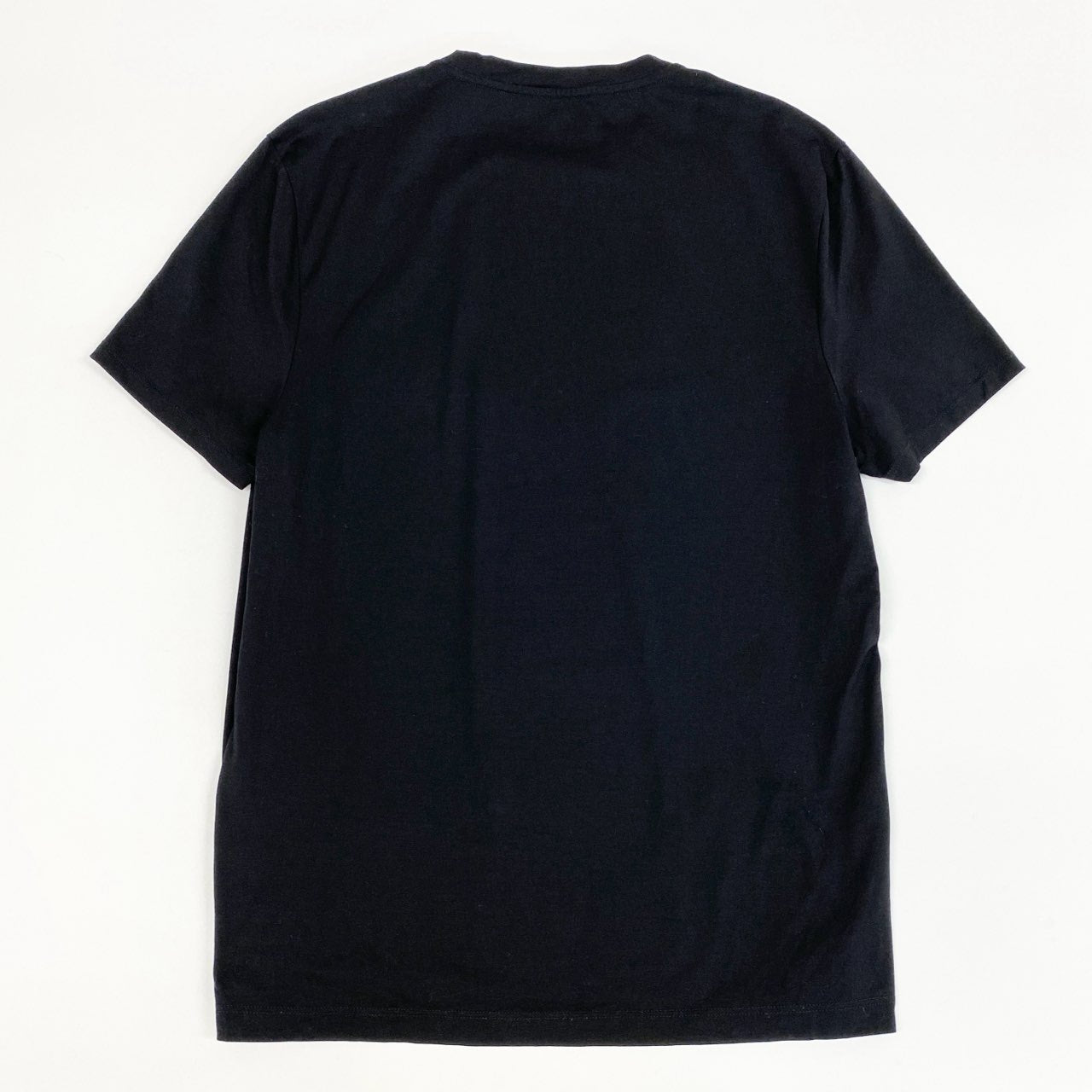 45j15 《美品》 PRADA プラダ トライアングルロゴ刺繍 ストレッチコットン 半袖Tシャツ カットソー トップス UJN712 サイズM ブラック メンズk02i