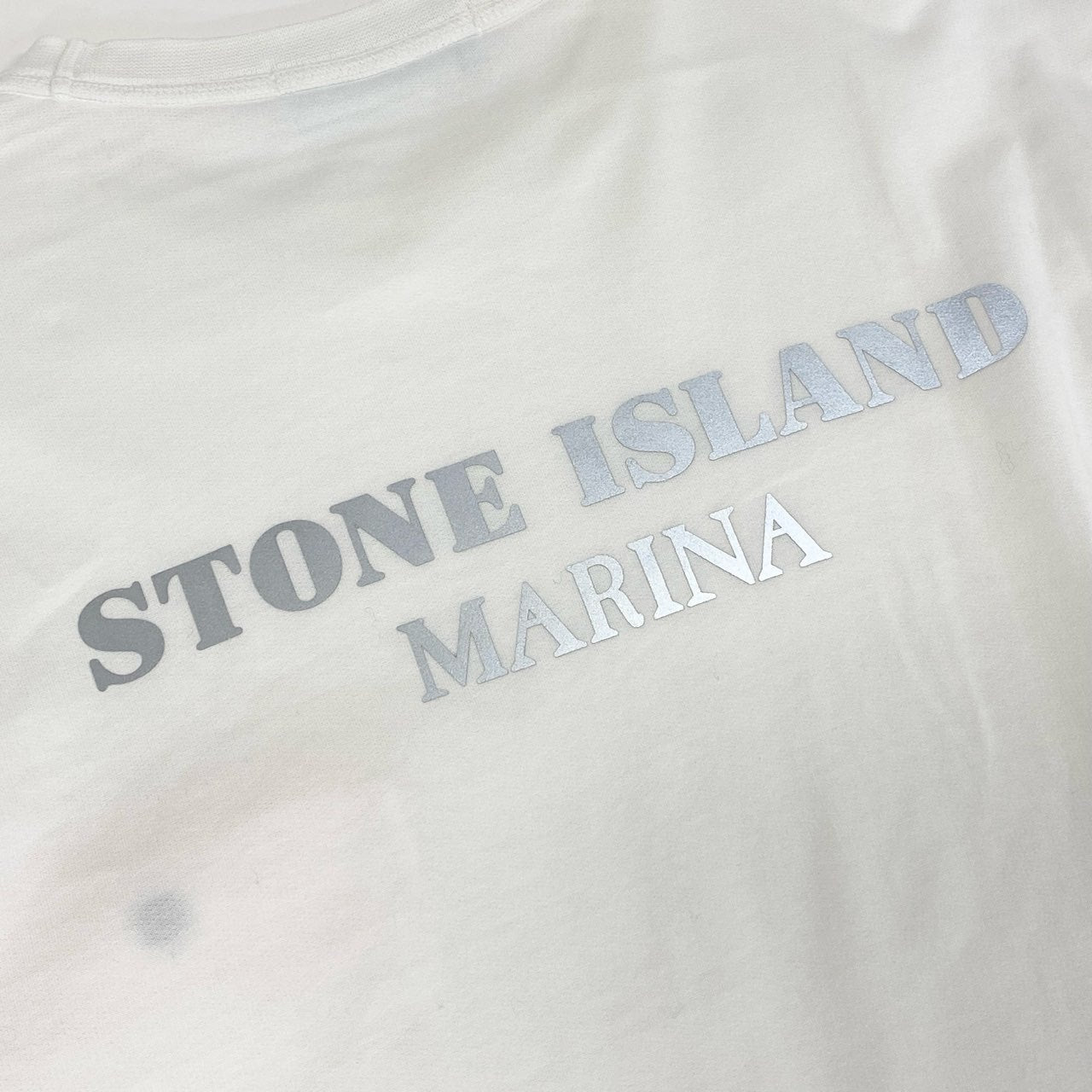 19g28 STONE ISLAND ストーンアイランド 長袖Tシャツ ロングスリーブカットソー トップス バックロゴ サイズL ホワイト コットン100 メンズ 紳士服