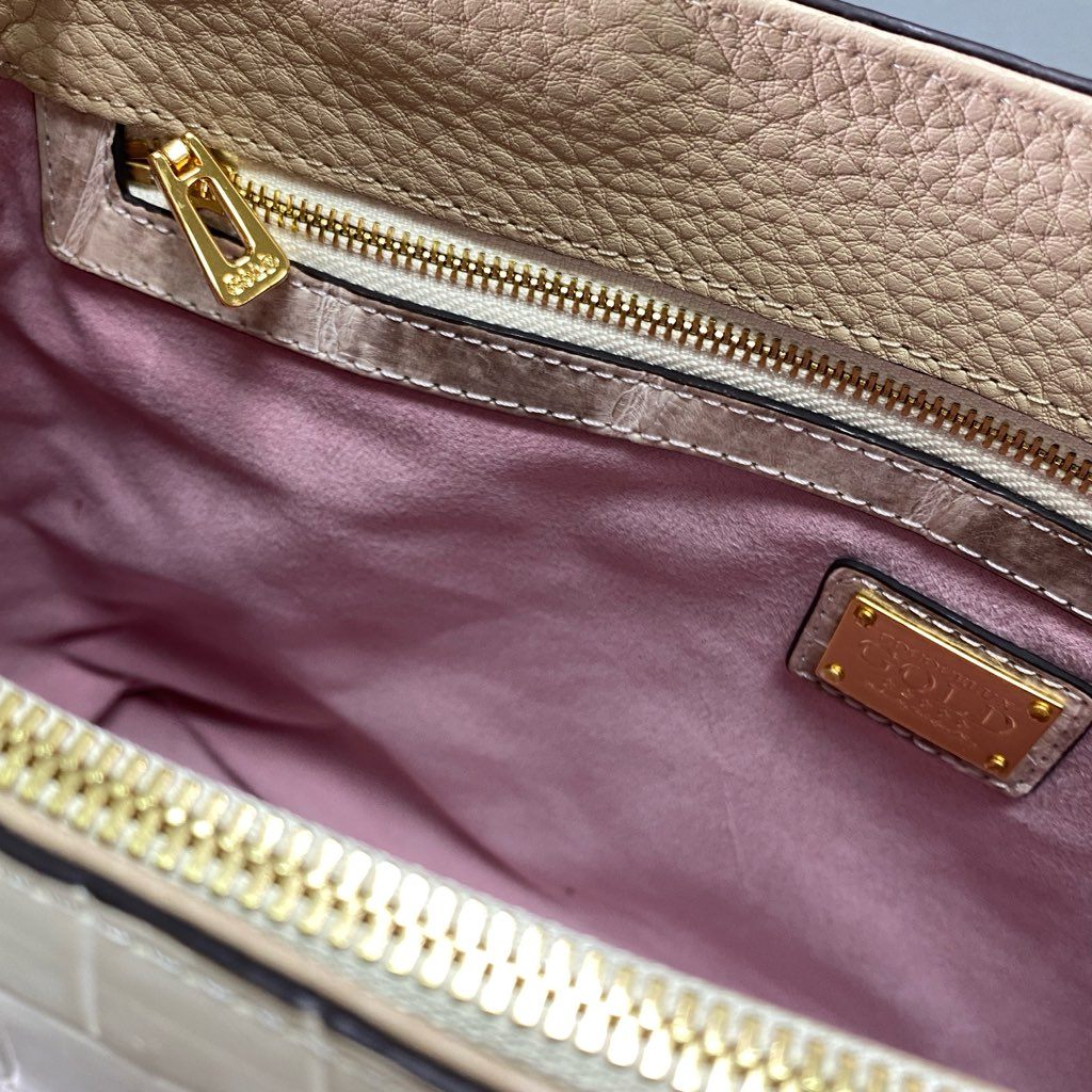 De18 【極美品】定価122万 COCOCELUX GOLD ココセリュックス ゴールド 最高級5スター 2way ヒマラヤクロコ ハンドバッグ ショルダーバッグ クロコダイルレザー レディース 鞄