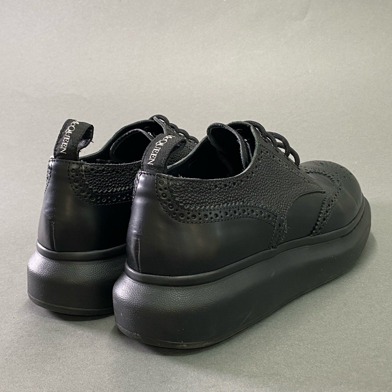 2f6 Alexander McQUEEN アレキサンダーマックイーン ハイブリット レースアップ レザースニーカー サイズ44 ブラック メンズ 男性用 シューズ 靴