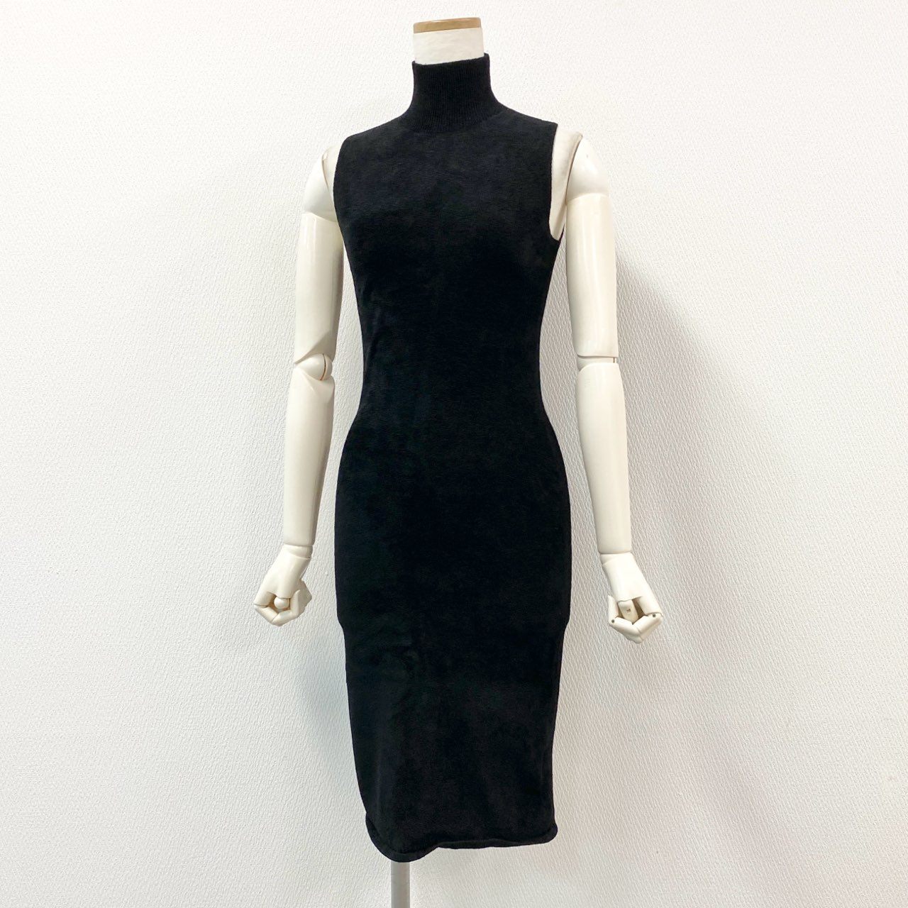 42h22《極美品》Theory セオリー TNECK DRESS Tネックドレス マイクロベルベット ワンピース P ブラック レディース 女性用k02i