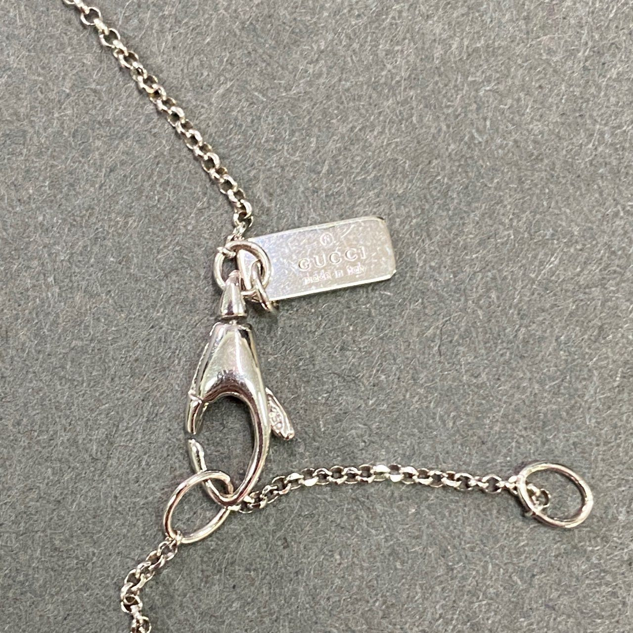 a6 GUCCI グッチ Au750 ホワイトゴールド ディアマン GGロゴ ネックレス K18WG レディース ファインジュエリー