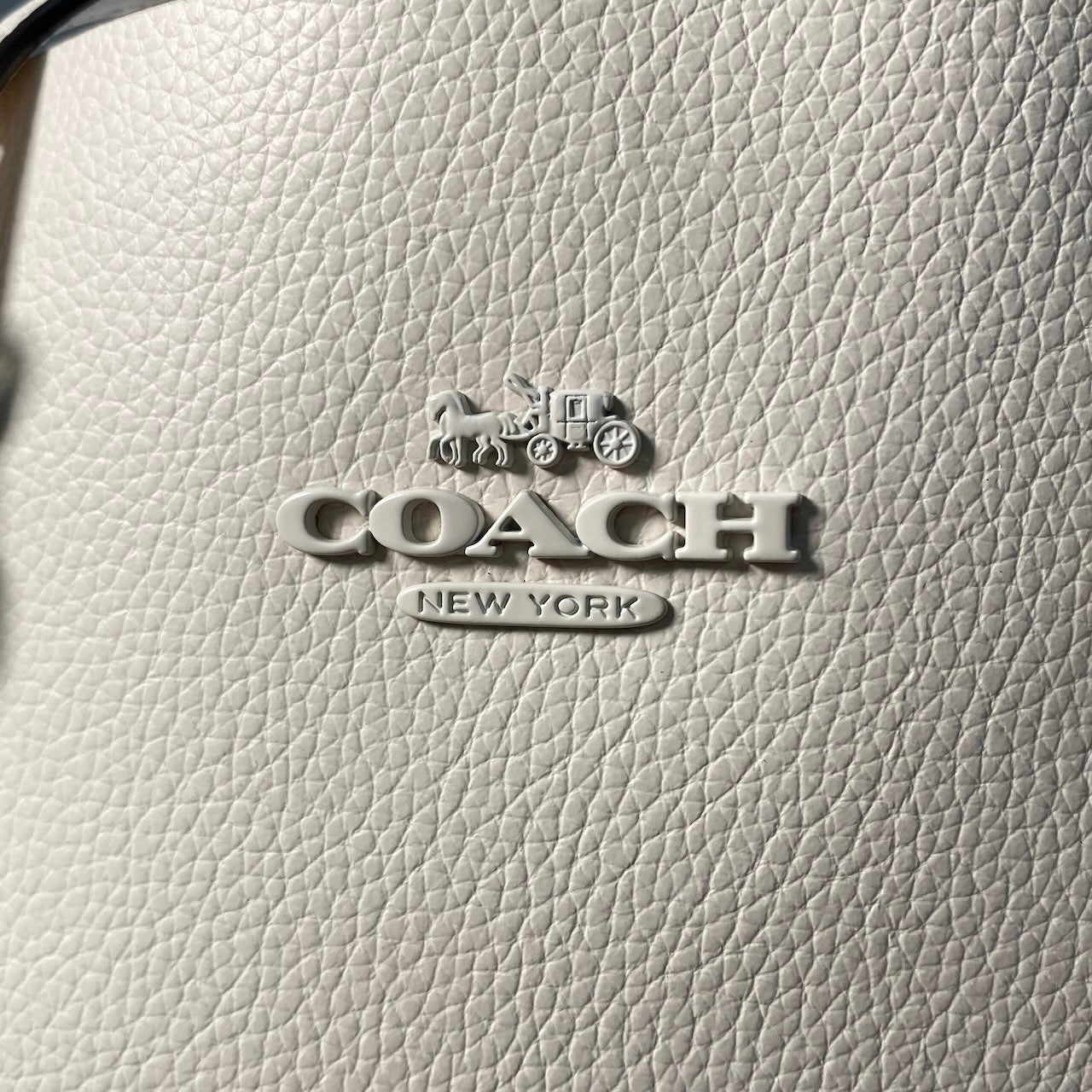 i7 《未使用品》 COACH コーチ 現行 モリー 2Way トートバッグ Mollie Tote Bag 25 White ホワイト レザーt18r