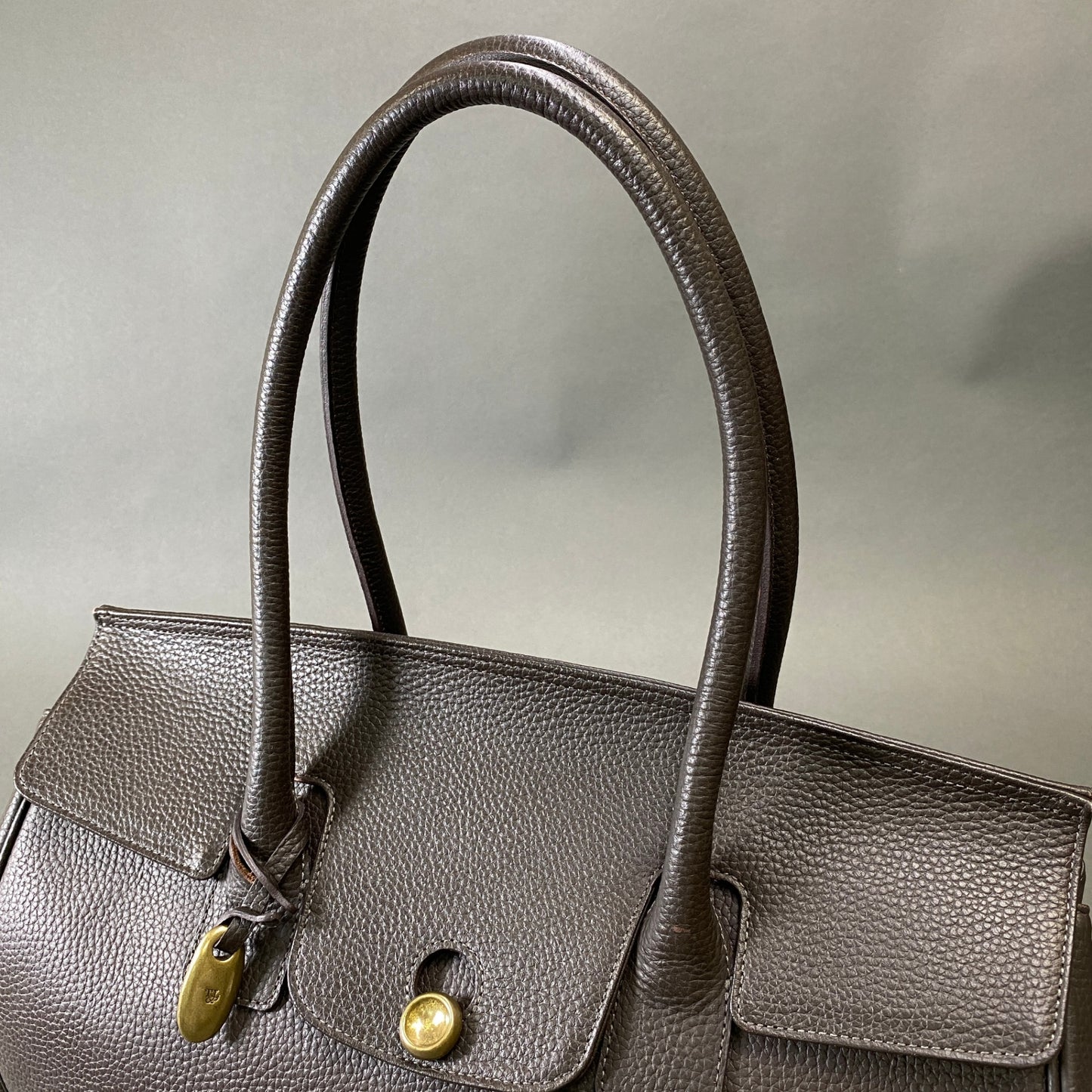 Ch1 TOF&LOADSTONE トフアンドロードストーン ルーフボタン ビジネスバッグ ダークブラウン レザー Leather Bag 大容量◎ 肩掛け カバンt18r