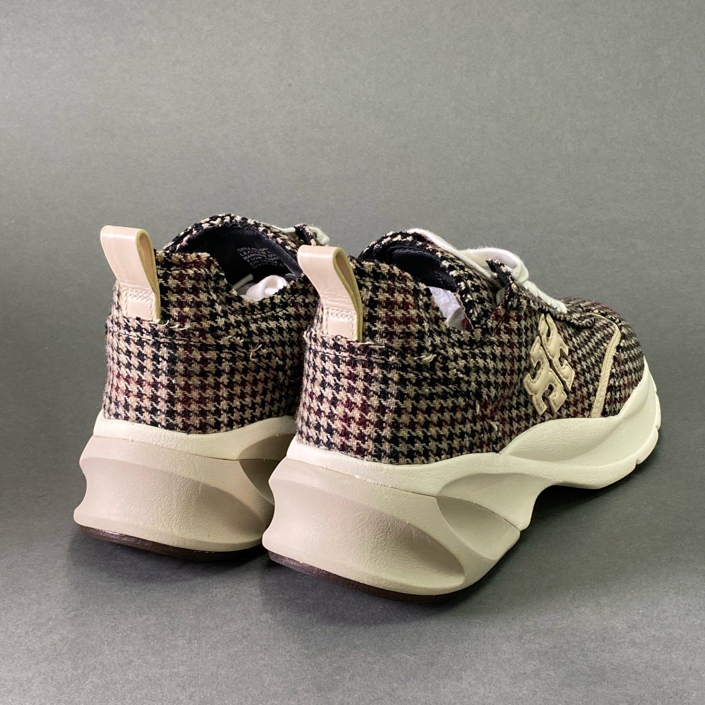 e8 《極美品》 TORY BURCH トリーバーチ GOOD LUCK TRAINER 千鳥 スニーカー 140724 7 12 ブラウン HERRINGBONE 960 箱付