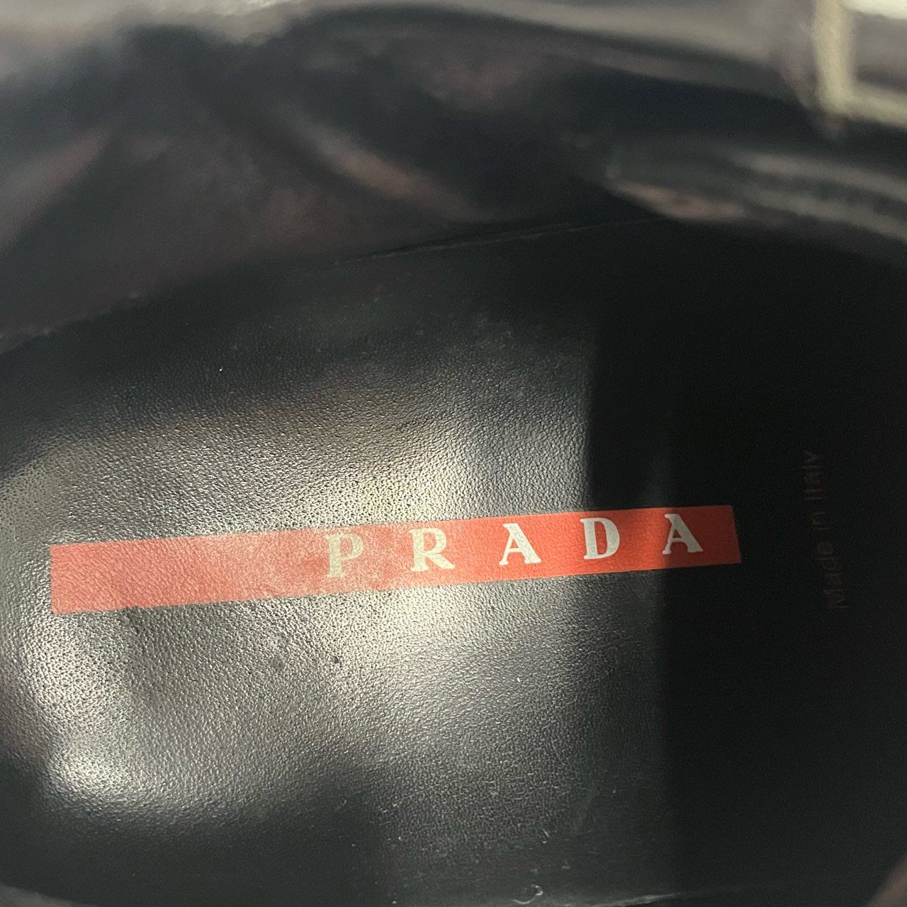 7j1 PRADA SPORT プラダスポーツ レザーハイカットスニーカー シューズ 5 1/2 ブラック レザー