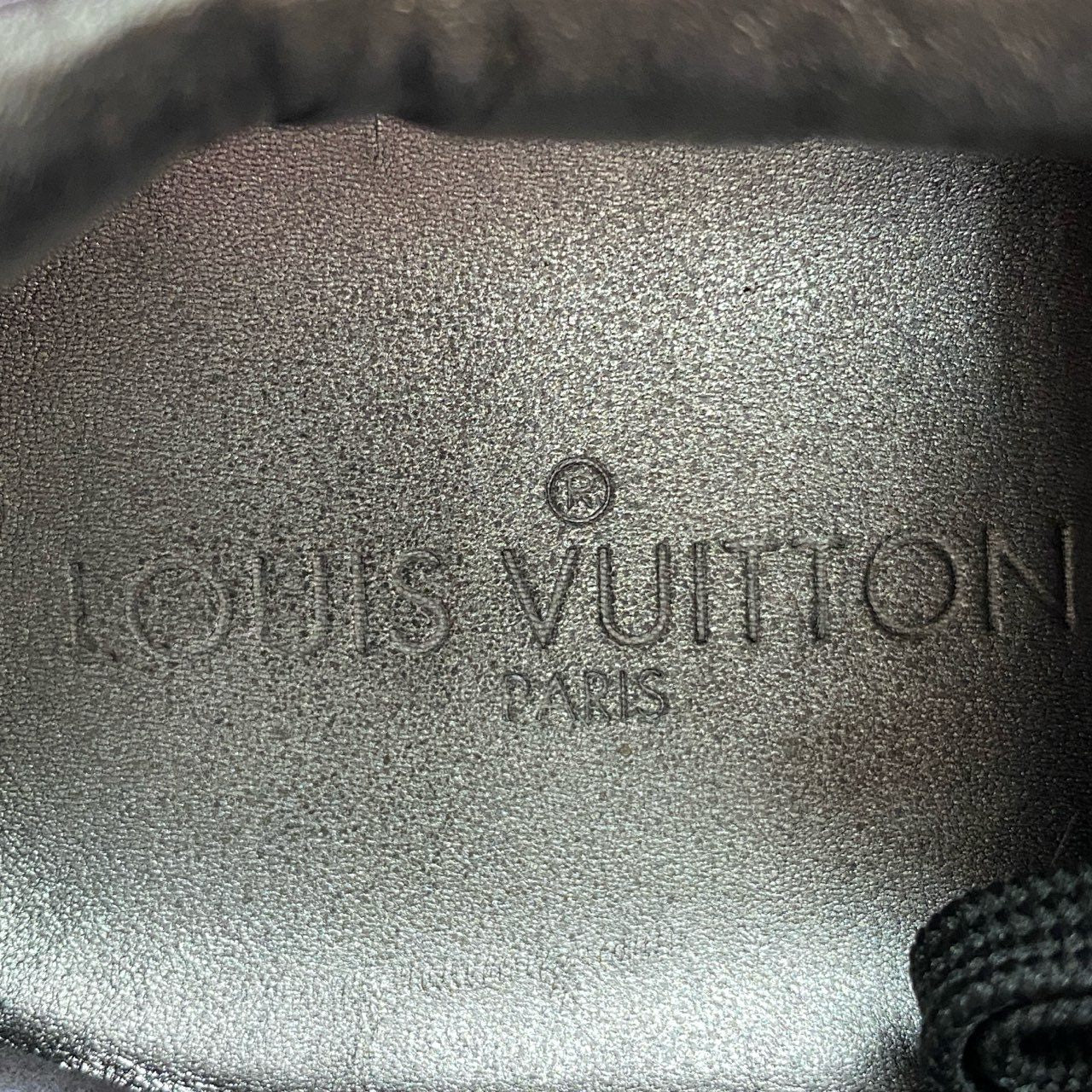 2f9 《美品》 LOUIS VUITTON ルイヴィトン フラワーパッチ レザースニーカー 37 ブラック Leather シューズ 女性靴 箱付き