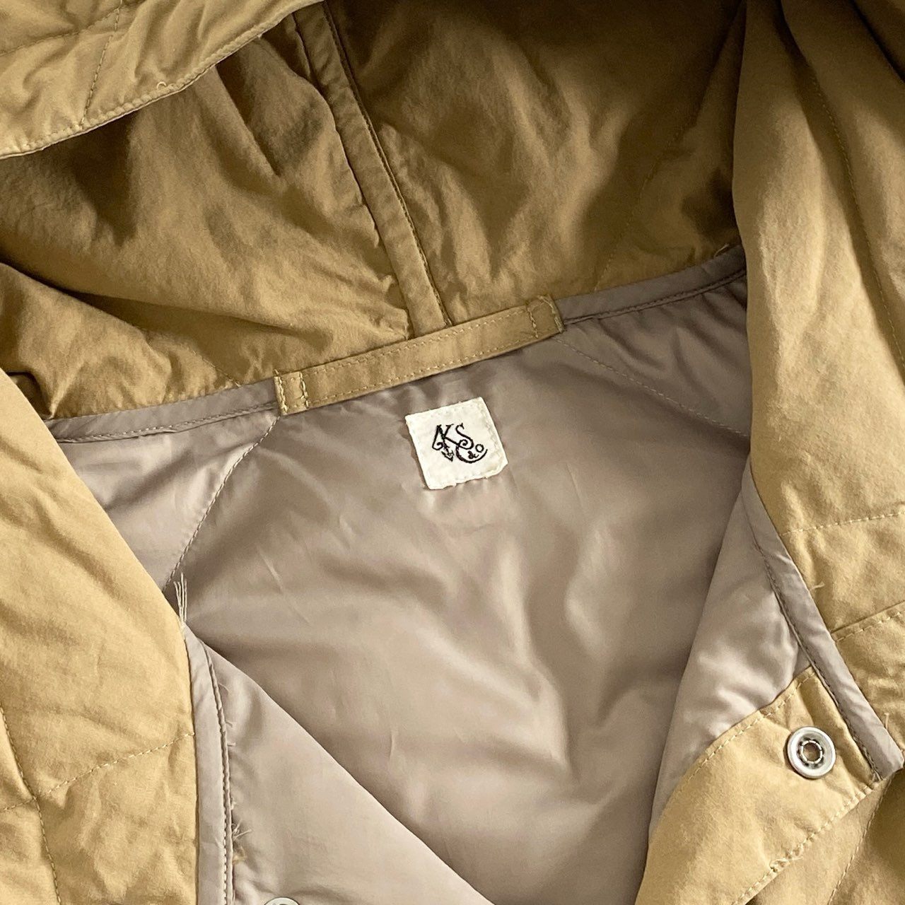 87i1 定価¥81,400 KAPTAIN SUNSHINE キャプテンサンシャイン Down Field Anorak ダウンフィールド アノラックコート KS6FCO07 38 ベージュ キルティング