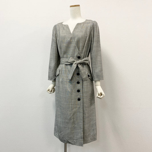 57g31 miss ashida ミスアシダ ジャケットコート アウター ベルト付き 千鳥格子 チェック ロングコート レディース 女性用 C08503 9 グレー