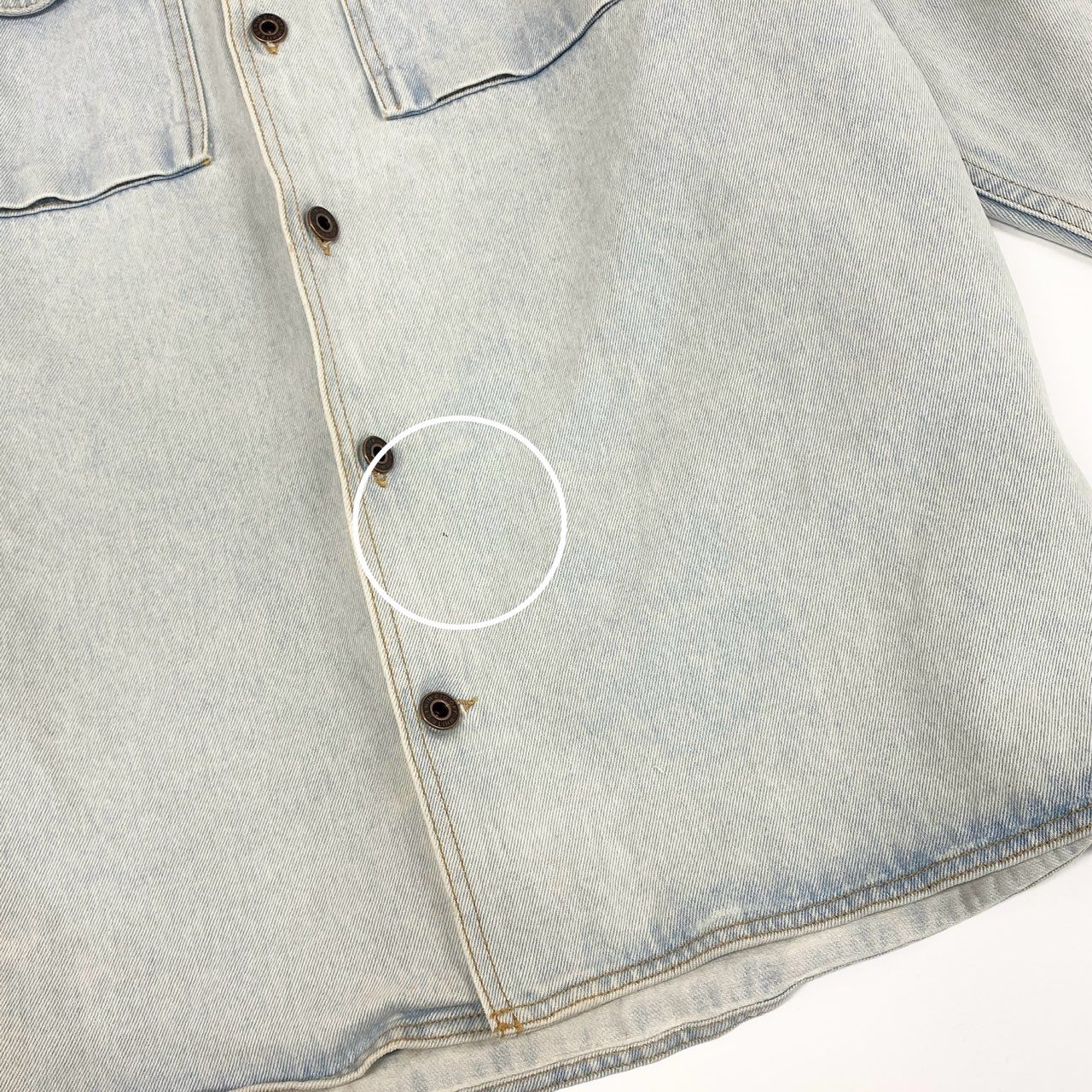 27a17 OFF-WHITE オフホワイト Diag Oversize Denim Shirt ダメージ加工 ロゴ オーバーサイズ デニム シャツ ジャケット OMYD017R20386018 M インディゴ デニム