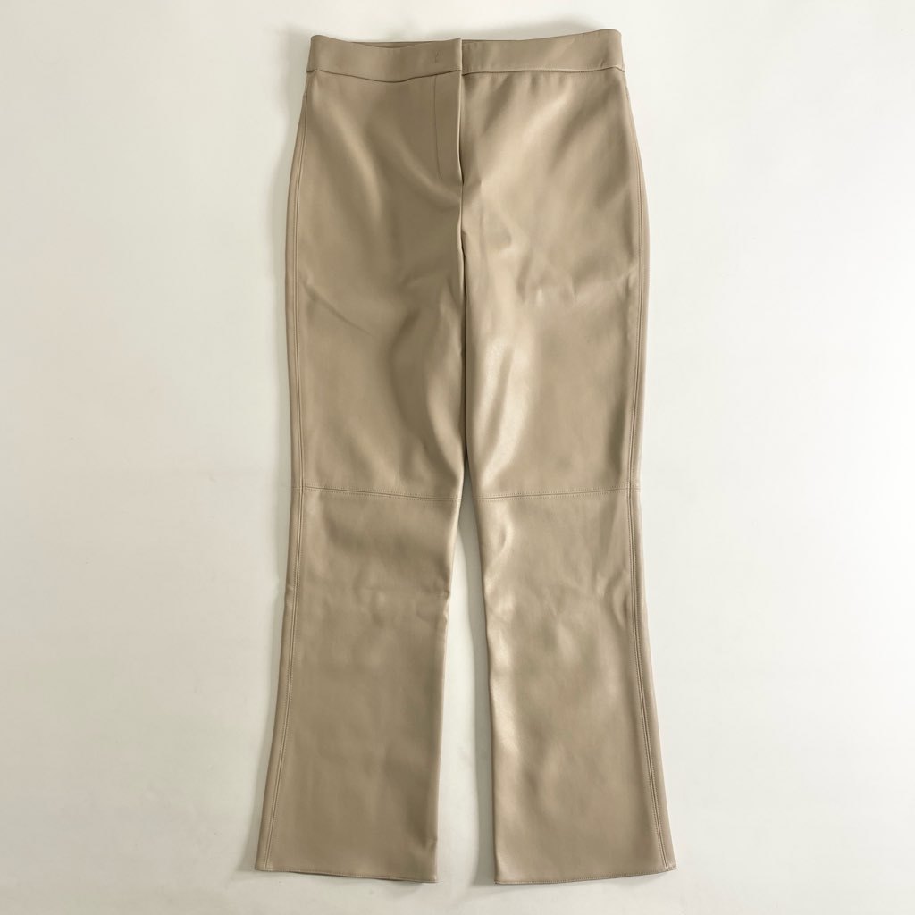 25h23 【未使用】 タグ付 'S MaxMara エスマックスマーラ エコレザーパンツ スラックス ボトム サイズS ベージュ レディース