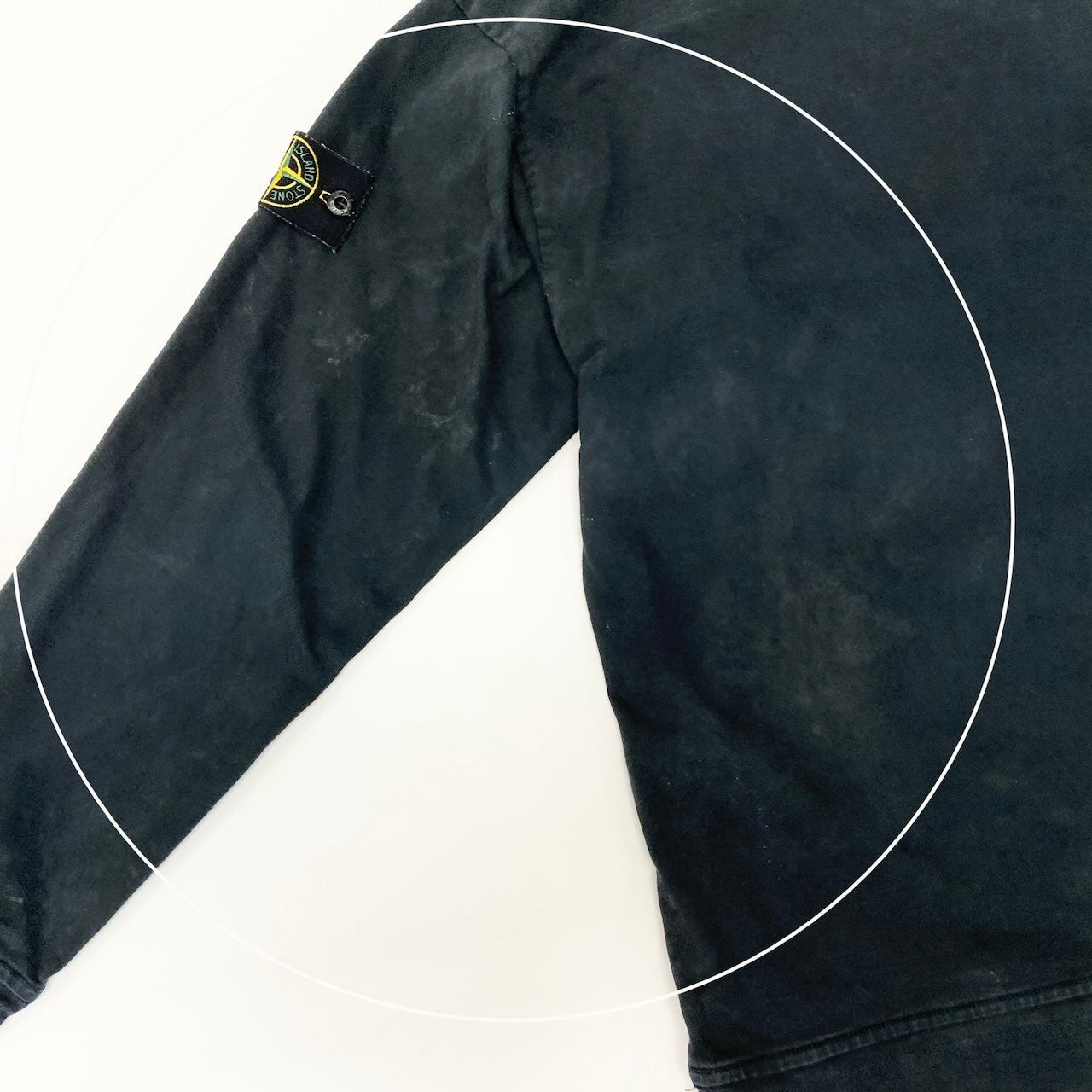 85d9 STONE ISLAND ストーンアイランド クルーネックカットソー プルオーバー トップス トレーナー 801563750 Mサイズ ブラック コットン メンズo07t
