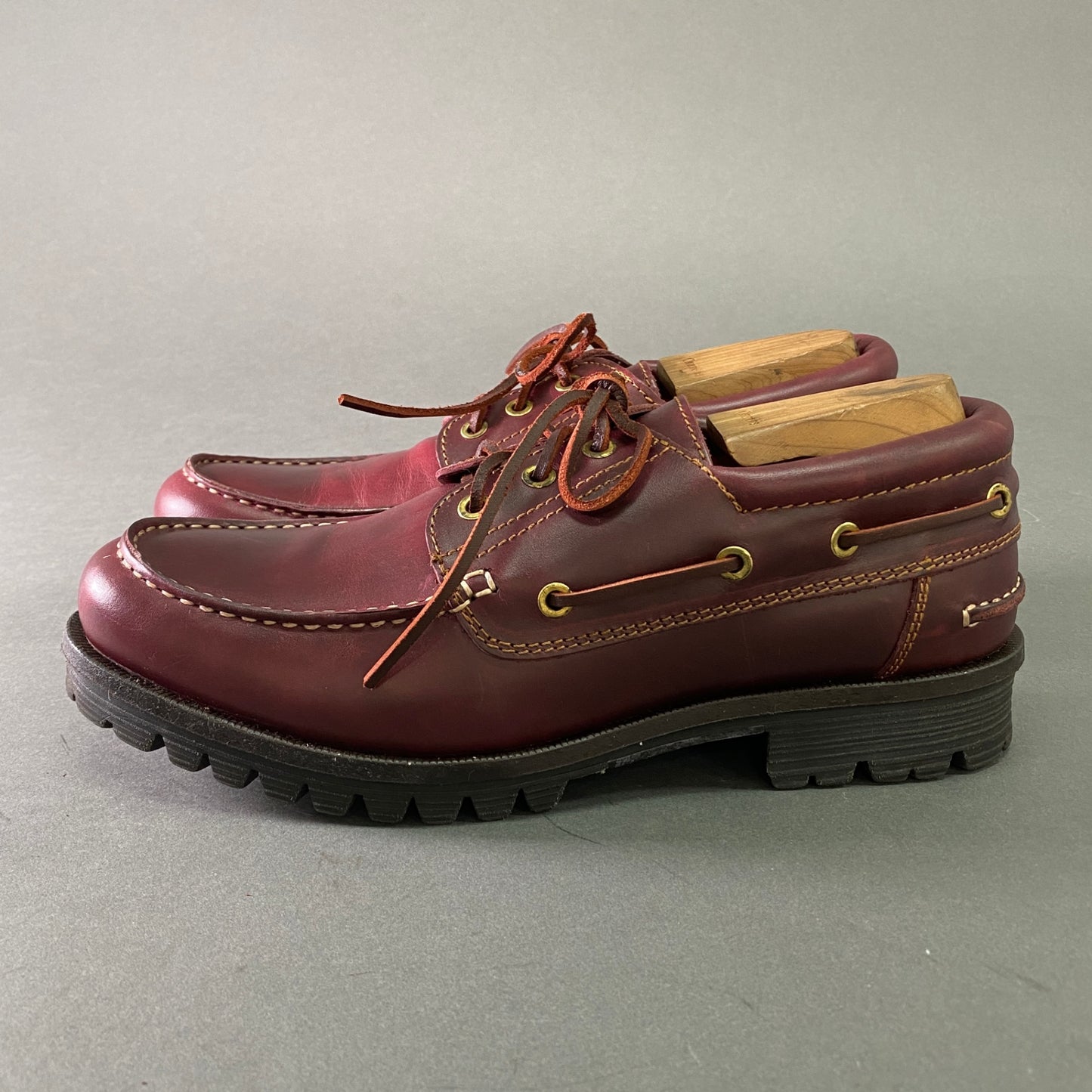 3a22 Danner ダナー モカシン 3EYELET アイレット レザーデッキシューズ D0024 27cm バーガンディ Leather ポルトガル製
