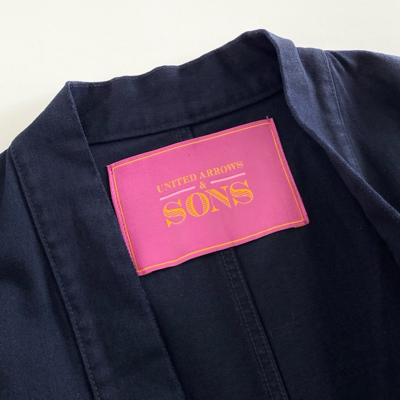 59g26 UNITED ARROWS & SONS ユナイテッドアローズ&サンズ LONG TOMMY SHIRT ロングトミーシャツ ガウン ジャケット コート 5525-211-0262 Sサイズ ネイビー コットン