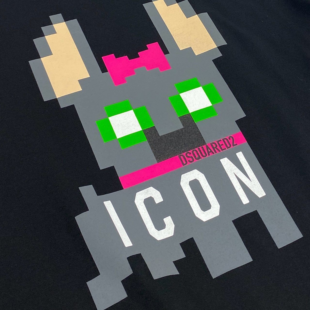 66g24《タグ付保管品》 DSQUARED2 ディースクエアード 半袖Tシャツ カットソー トップス クルーネック ICON ロゴ S80GC0061 S ブラック コットン100 レディース 女性用_