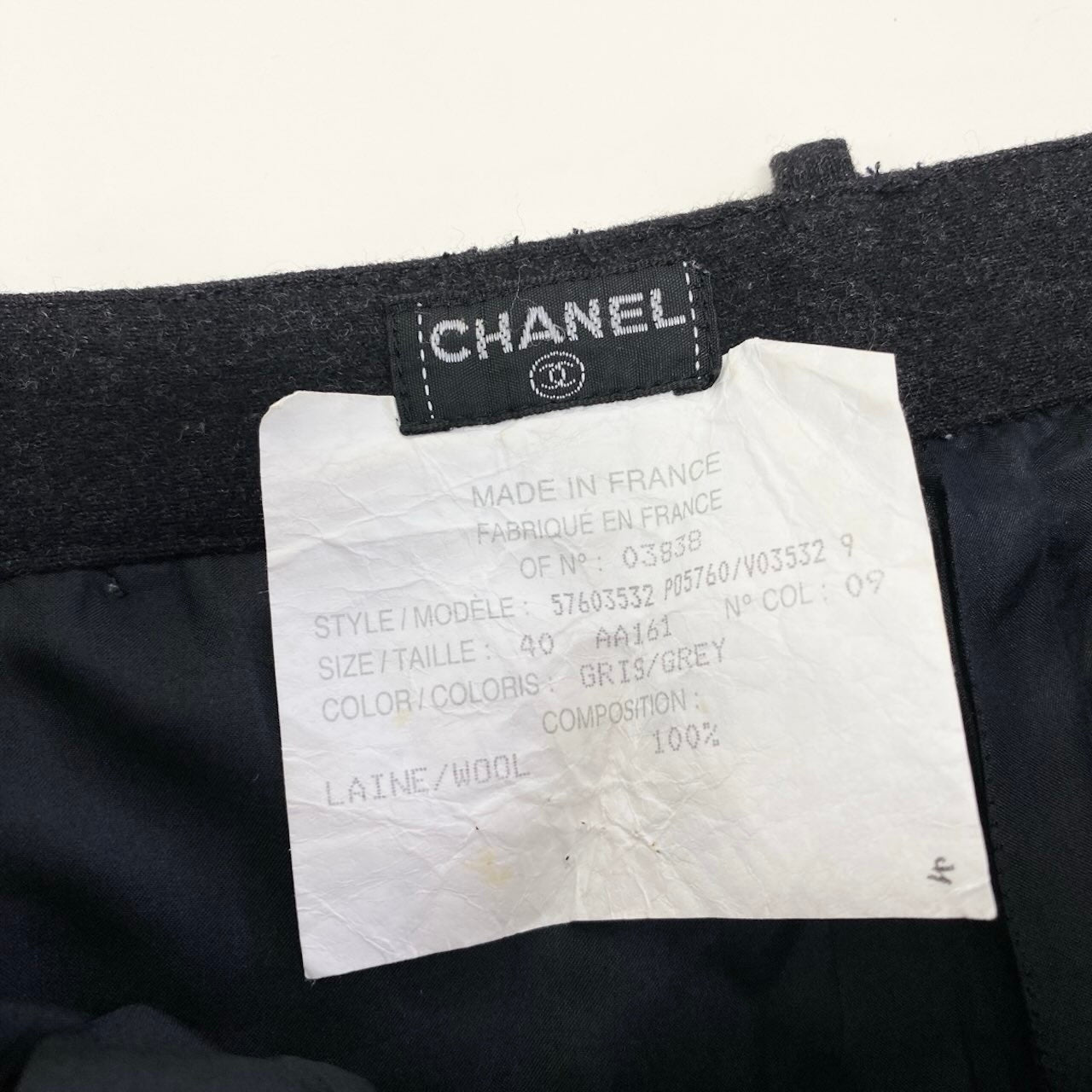 Cf9 【美品】CHANEL シャネル 1996年 サイドラインロゴ ワイドスラックス ウールパンツ ボトムス P05760 40サイズ ダークグレー ウール100% レディース 女性用ta1ta1