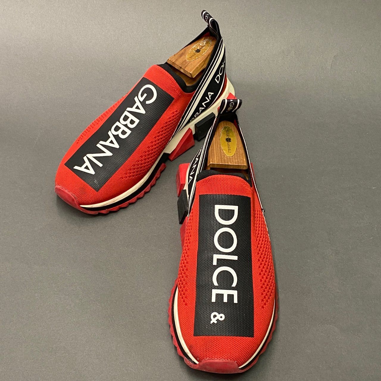 l22 DOLCE&GABBANA ドルチェアンドガッパーナ SORRENTO SNEAKER ソレント スニーカー 42.5 レッド ブラック スリッポン シューズ イタリア製