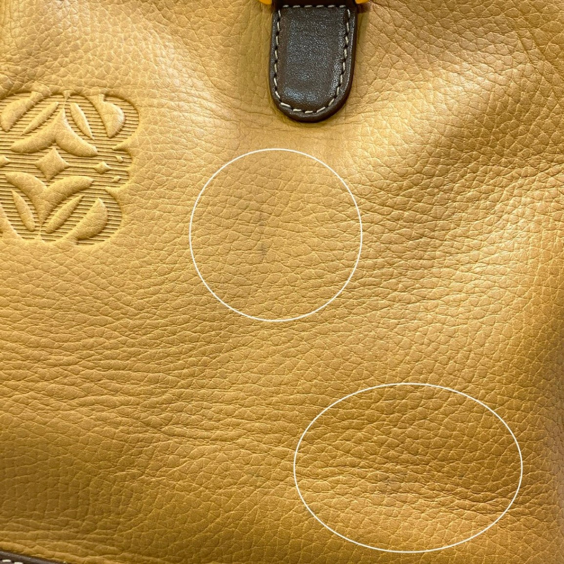 h29 LOEWE アナグラムロゴ ヴィンテージバッグ ハンドバッグ ブラウン ベージュ レザー レディース 女性用ta1