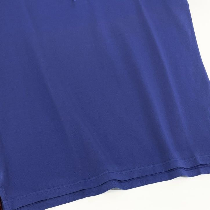 64g24 ISAIA イザイア 半袖ポロシャツ トップス コットンシャツ イタリア製 無地 メンズ 男性用 M パープル 綿100%_
