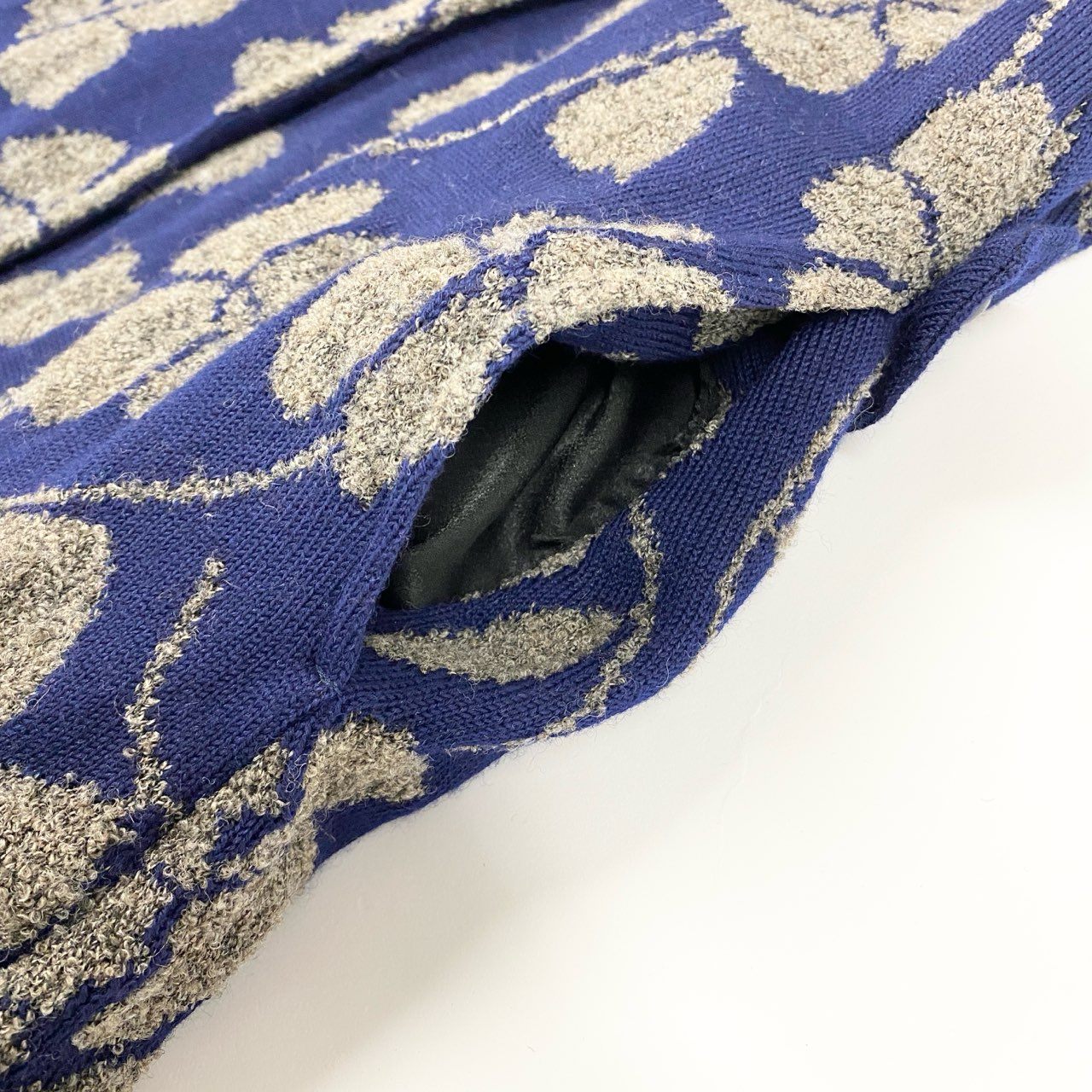 30i30 TOYOKO SAITO サイトウトヨコ 斎藤都世子 ニットコート ニットジャケット 花柄 アウター ネイビー グレー レディースo07t