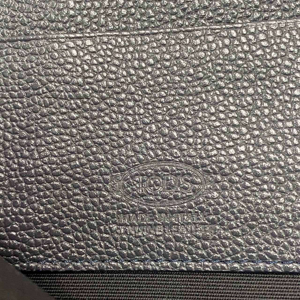 Ba27 TOD'S トッズ レザークラッチバッグ L字ジップ ハンドバッグ 手持ちカバン イタリア製 ネイビー 本革