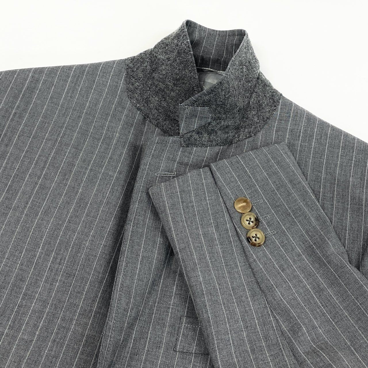 43e12 A BATHING APE アベイシングエイプ ユナイテッドアローズ別注 シングルスーツ ストライプ 裏地総柄 サイズ46 グレー メンズ 男性用