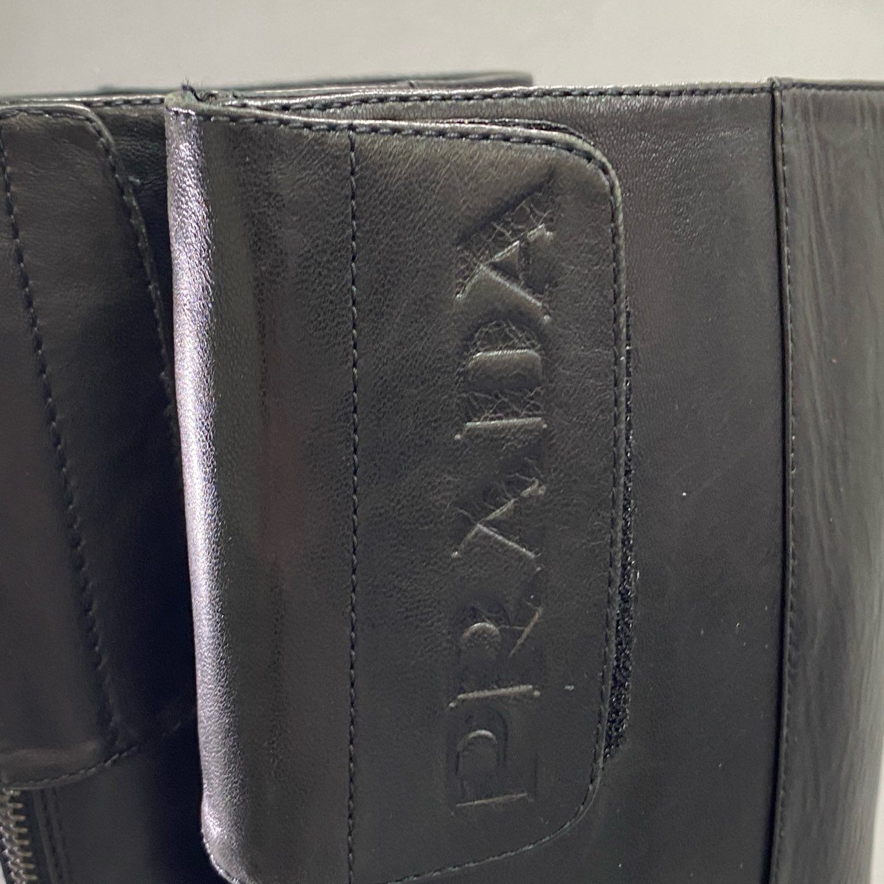 【Archive】SS1999 90s PRADA SPORT プラダ スポーツ レザーロングブーツ 36 1/2 ブラック バックジップ Leather シューズ 箱 保存袋付き